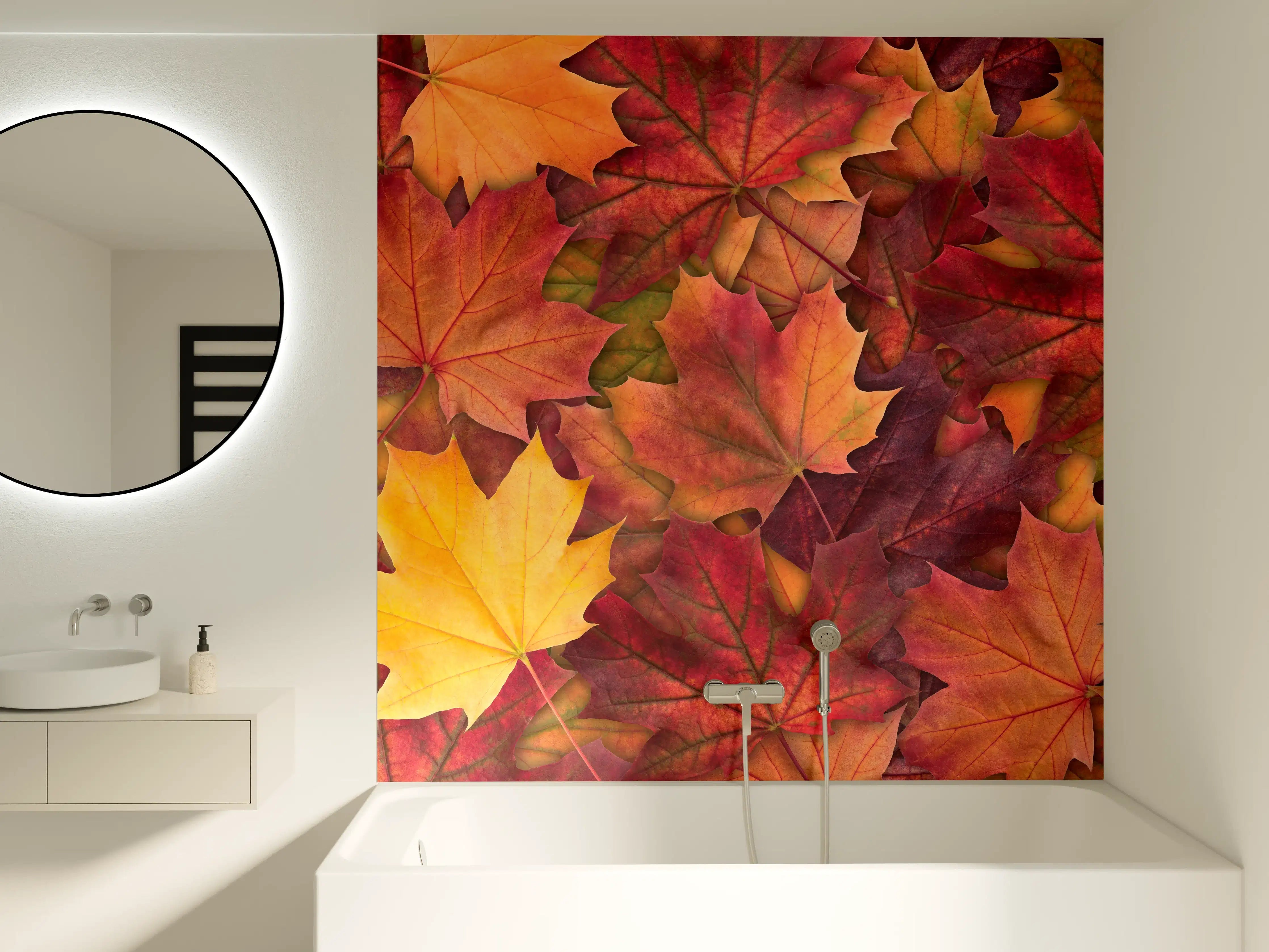 Badewannen-Rückwand - Bunte Herbst Ahornbaum Blätter