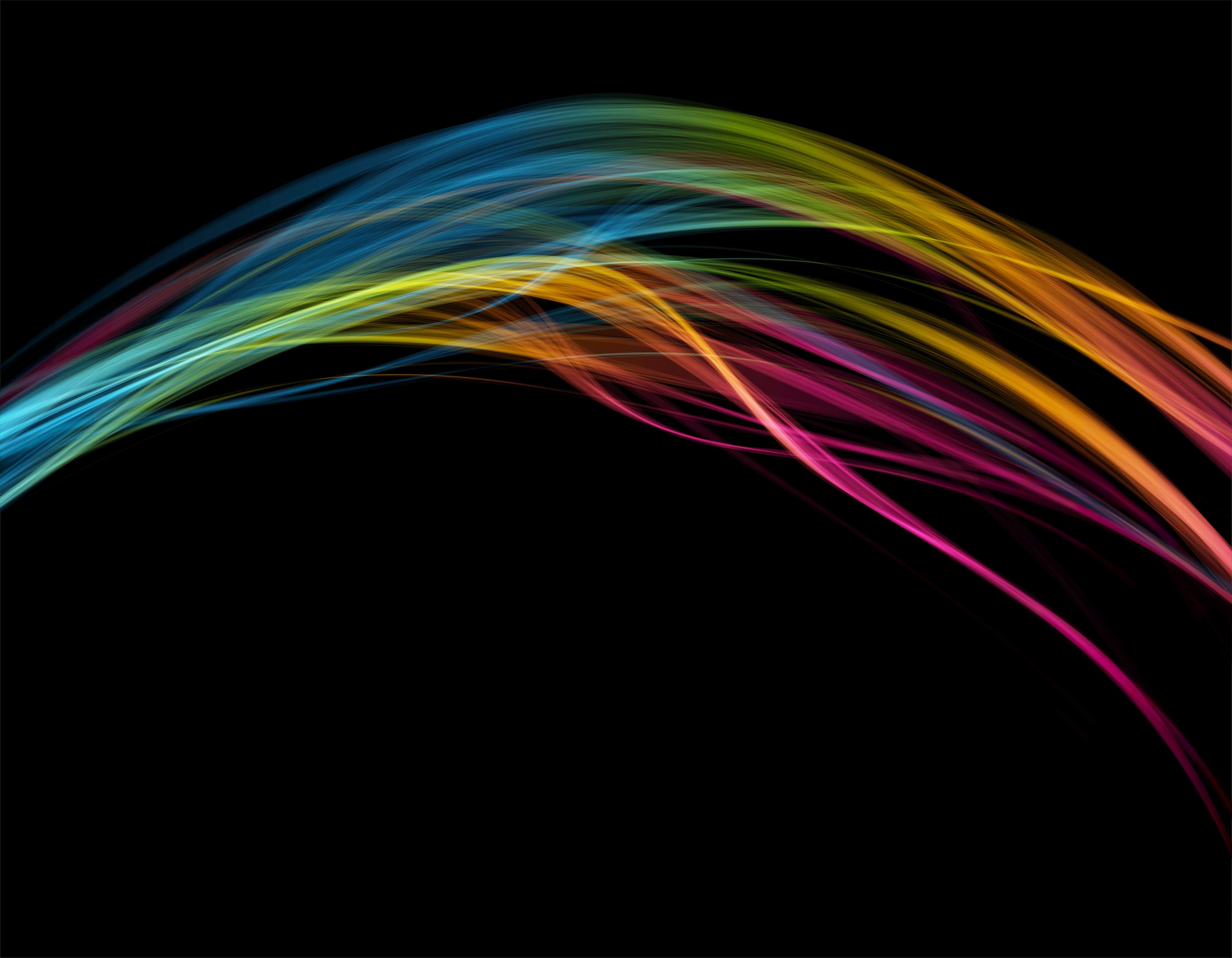 Badewannen-Rückwand-Bunte Lichtwellen auf schwarzem Hintergrund