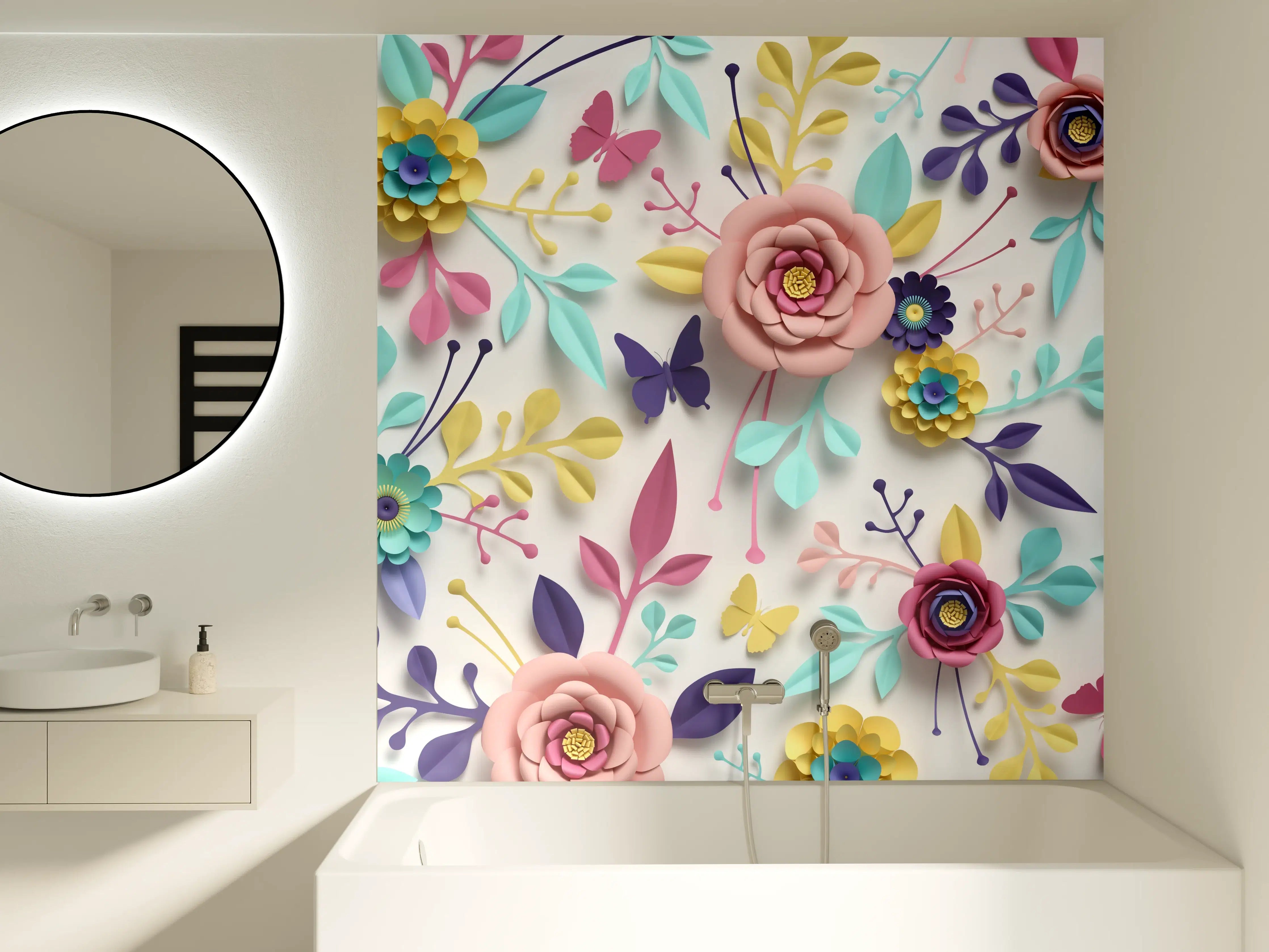 Badewannen-Rückwand - Buntes Design - Textur