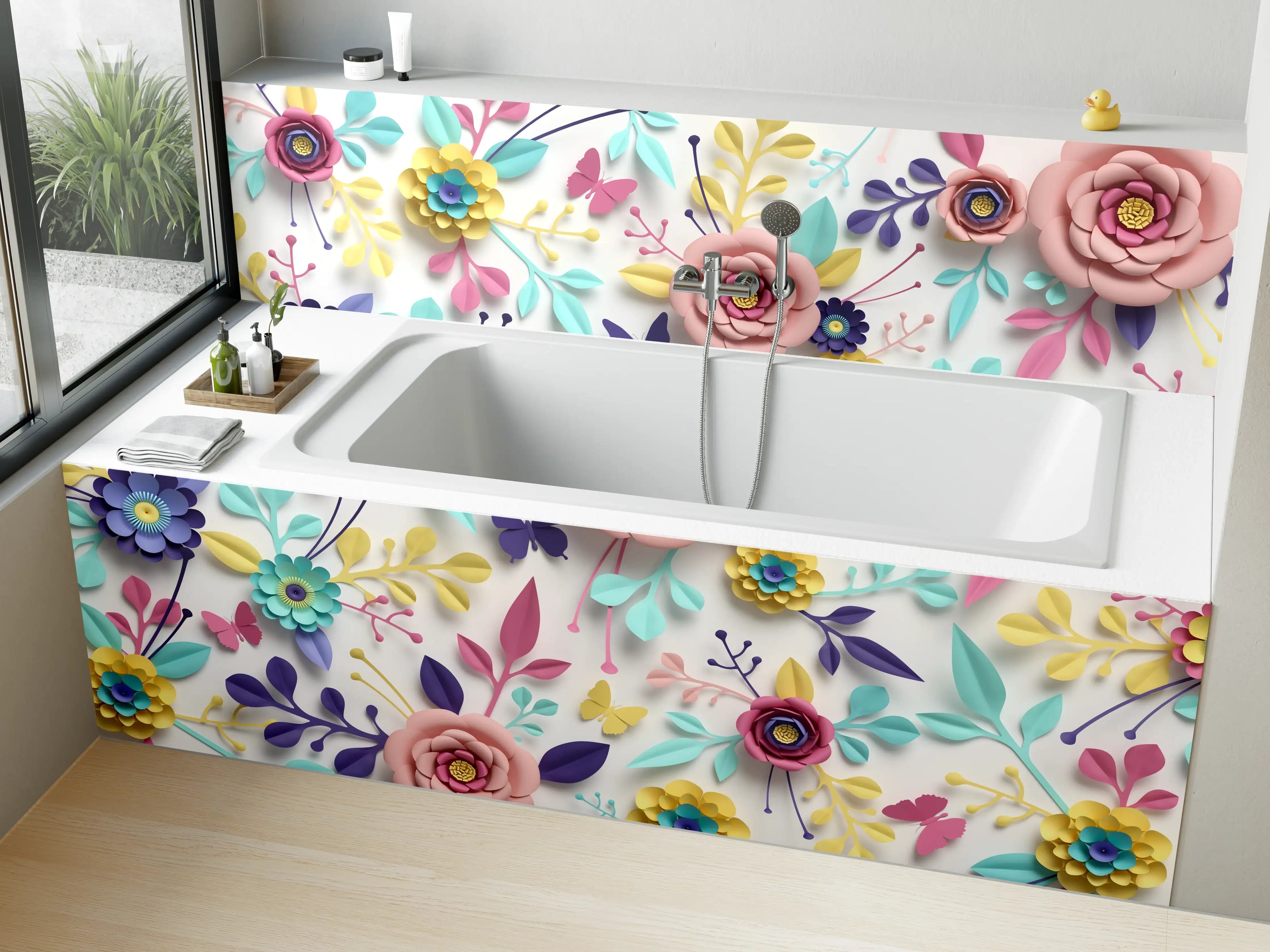 Badewannen-Rückwand - Buntes Design - Textur