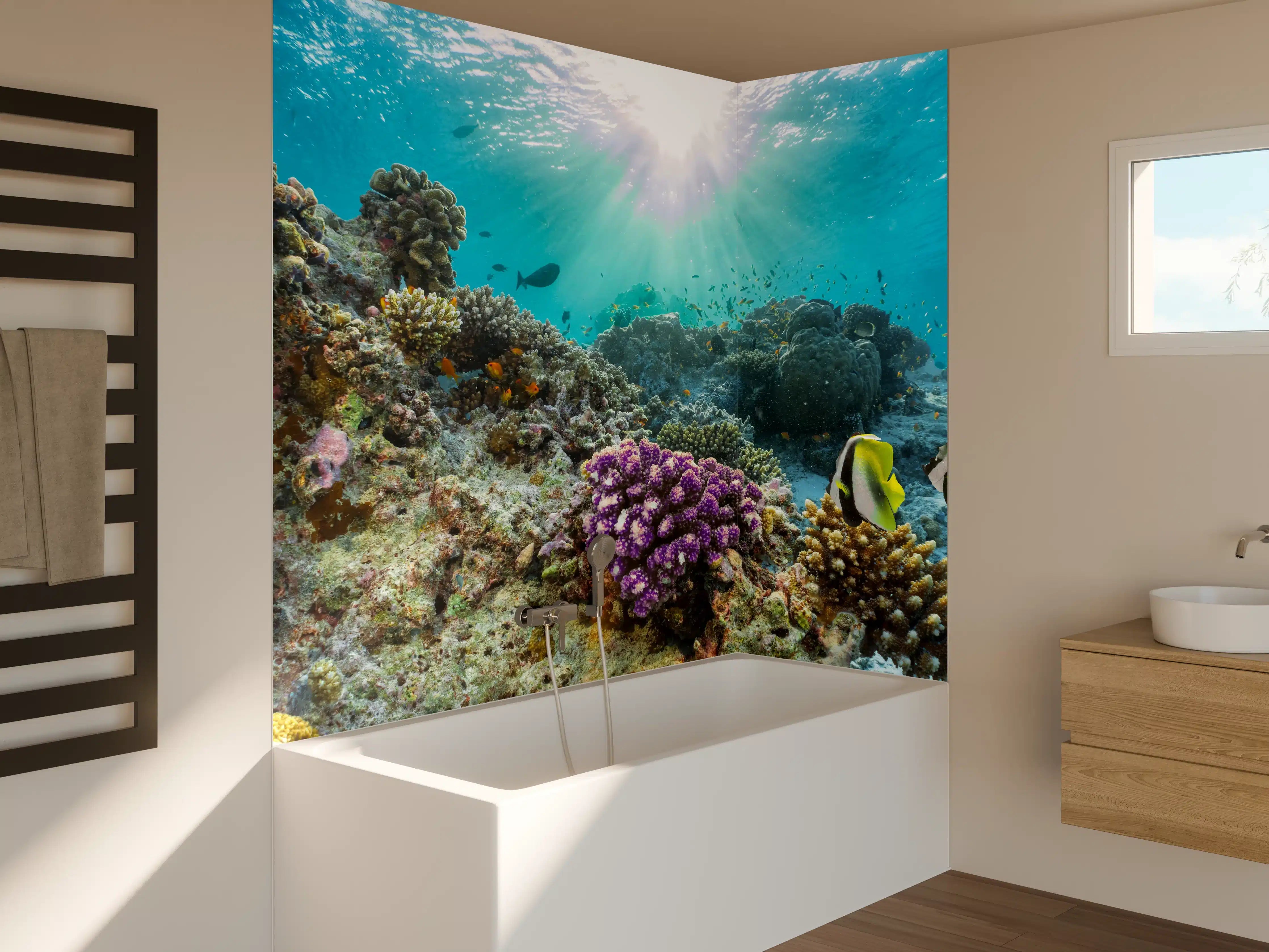 Badewannen-Rückwand - Buntes Korallenriff in den Malediven