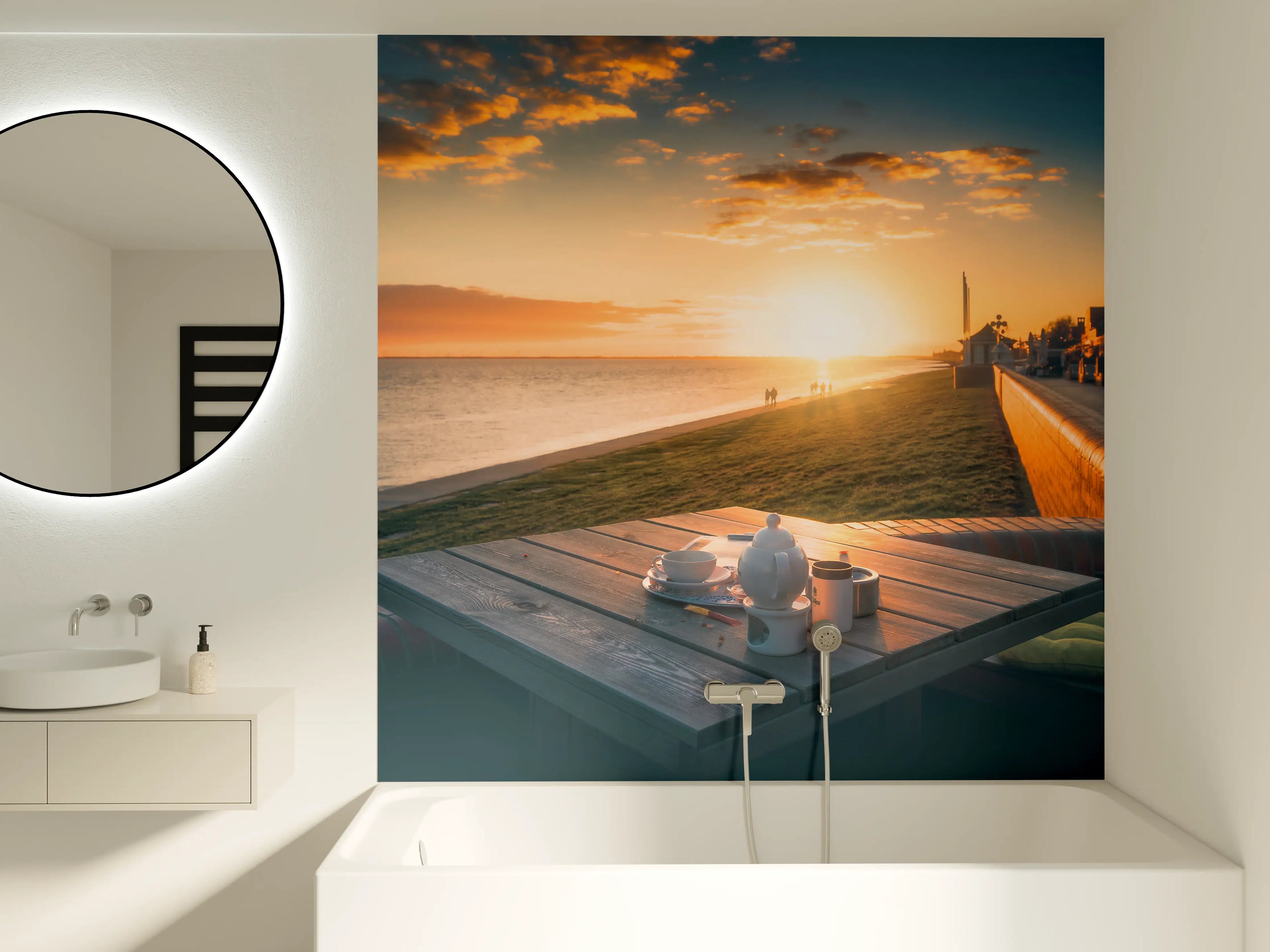 Badewannen-Rückwand - Cafe am sonnigen Südstrand - Wilhelmshaven