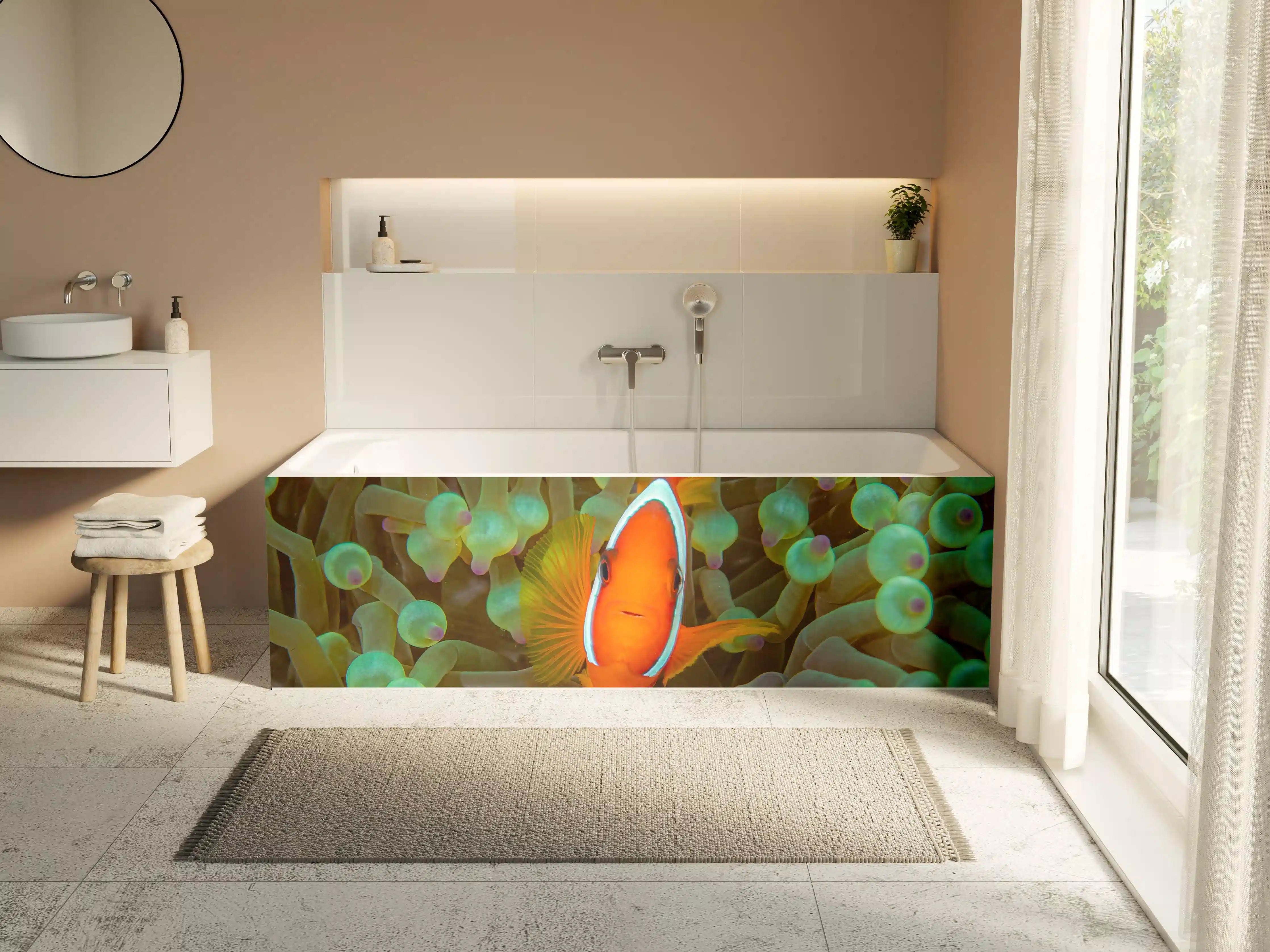 Badewannen-Rückwand - Clownfisch - Unterwasserwelt