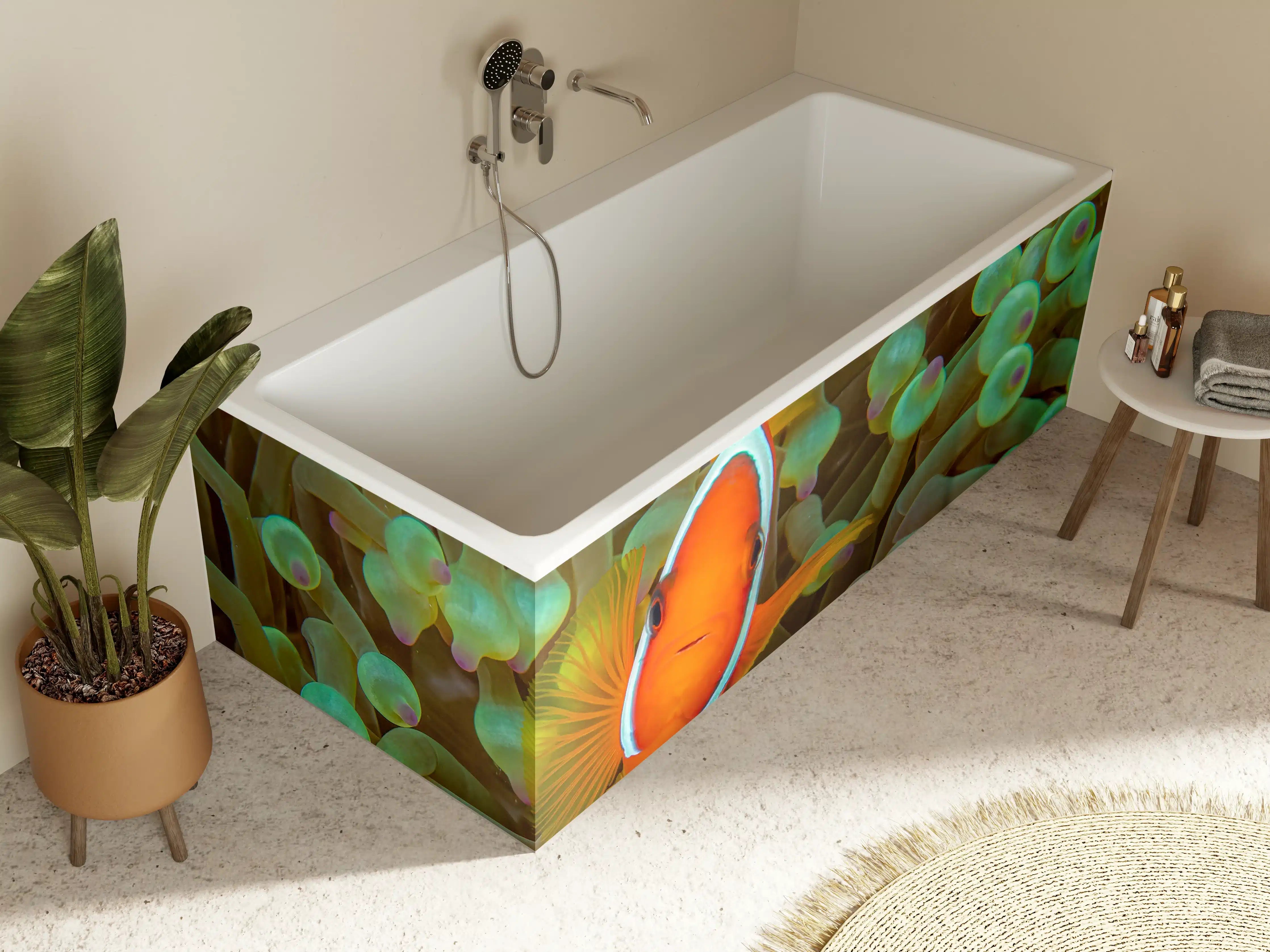 Badewannen-Rückwand - Clownfisch - Unterwasserwelt
