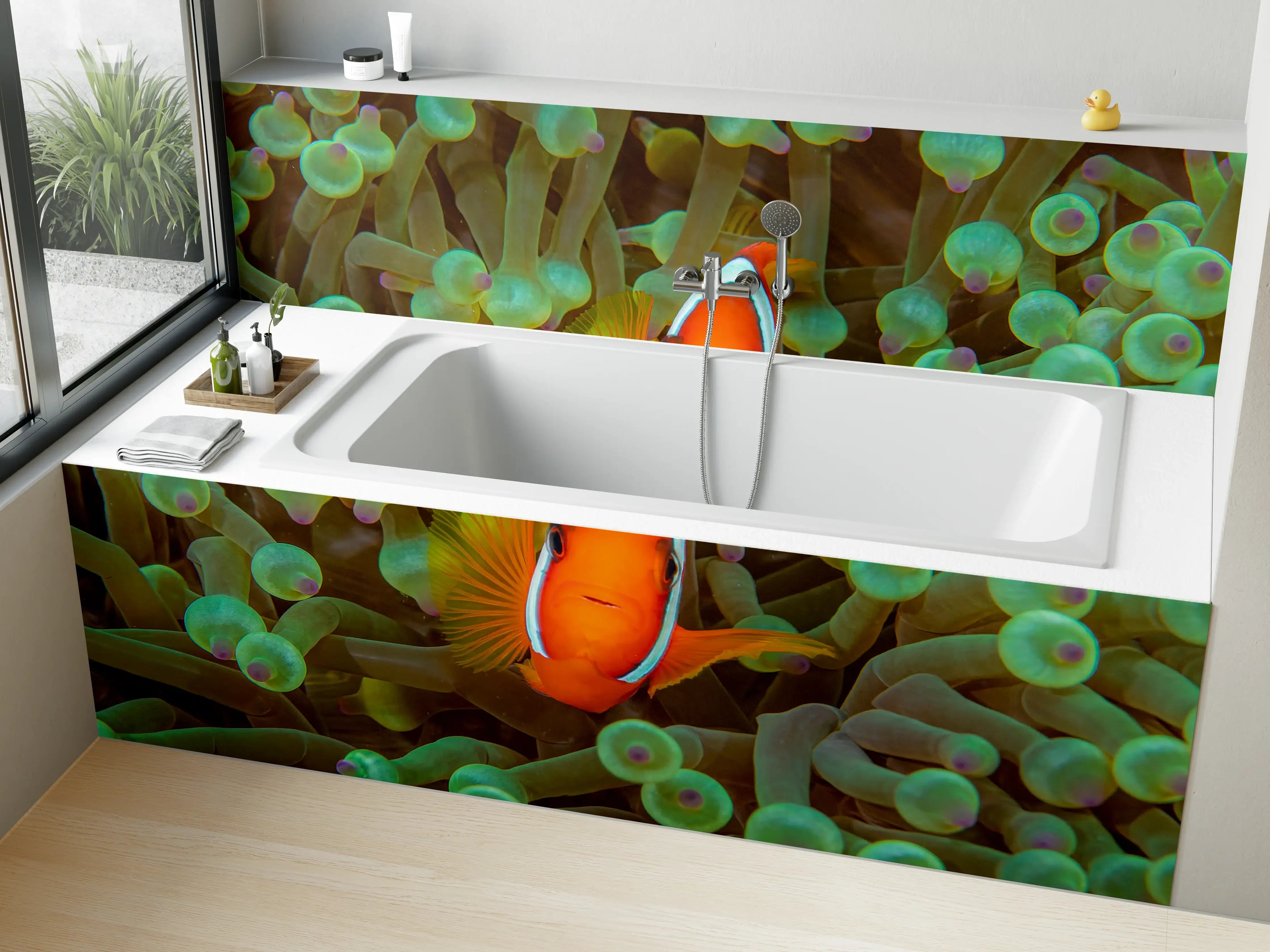 Badewannen-Rückwand - Clownfisch - Unterwasserwelt
