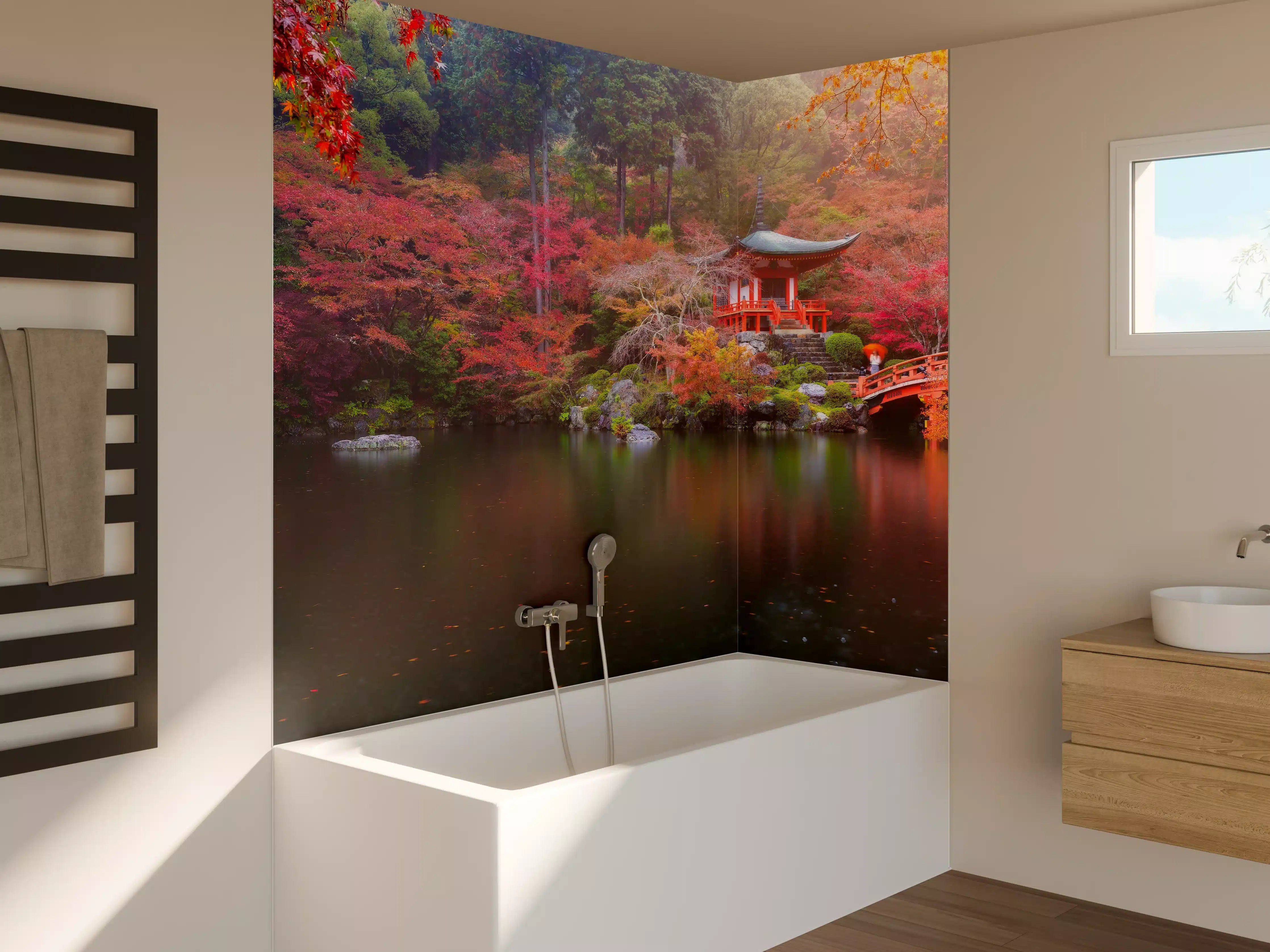 Badewannen-Rückwand - Daigo-ji-Tempel im Herbst