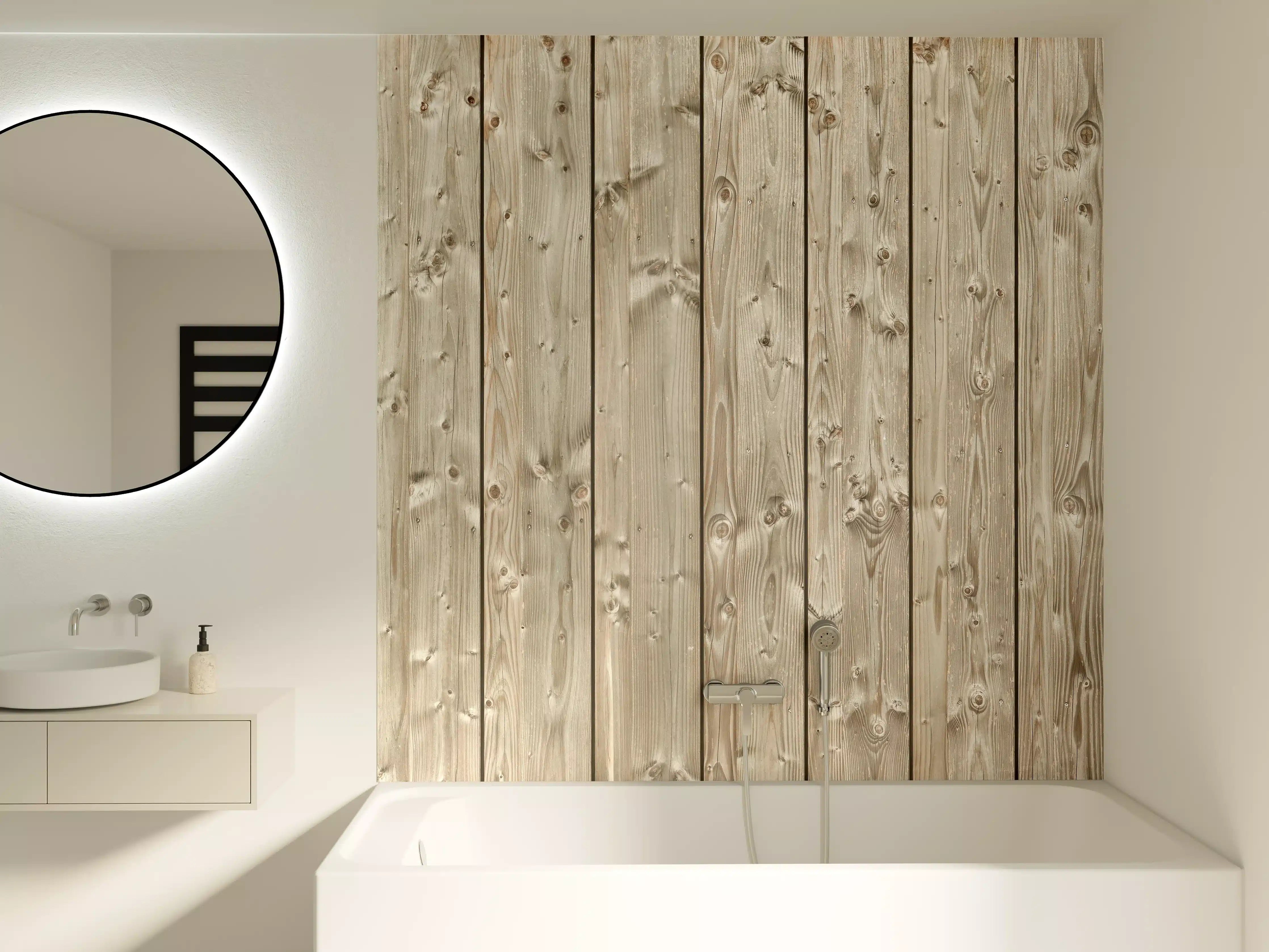 Badewannen-Rückwand - Dekorative Holztextur