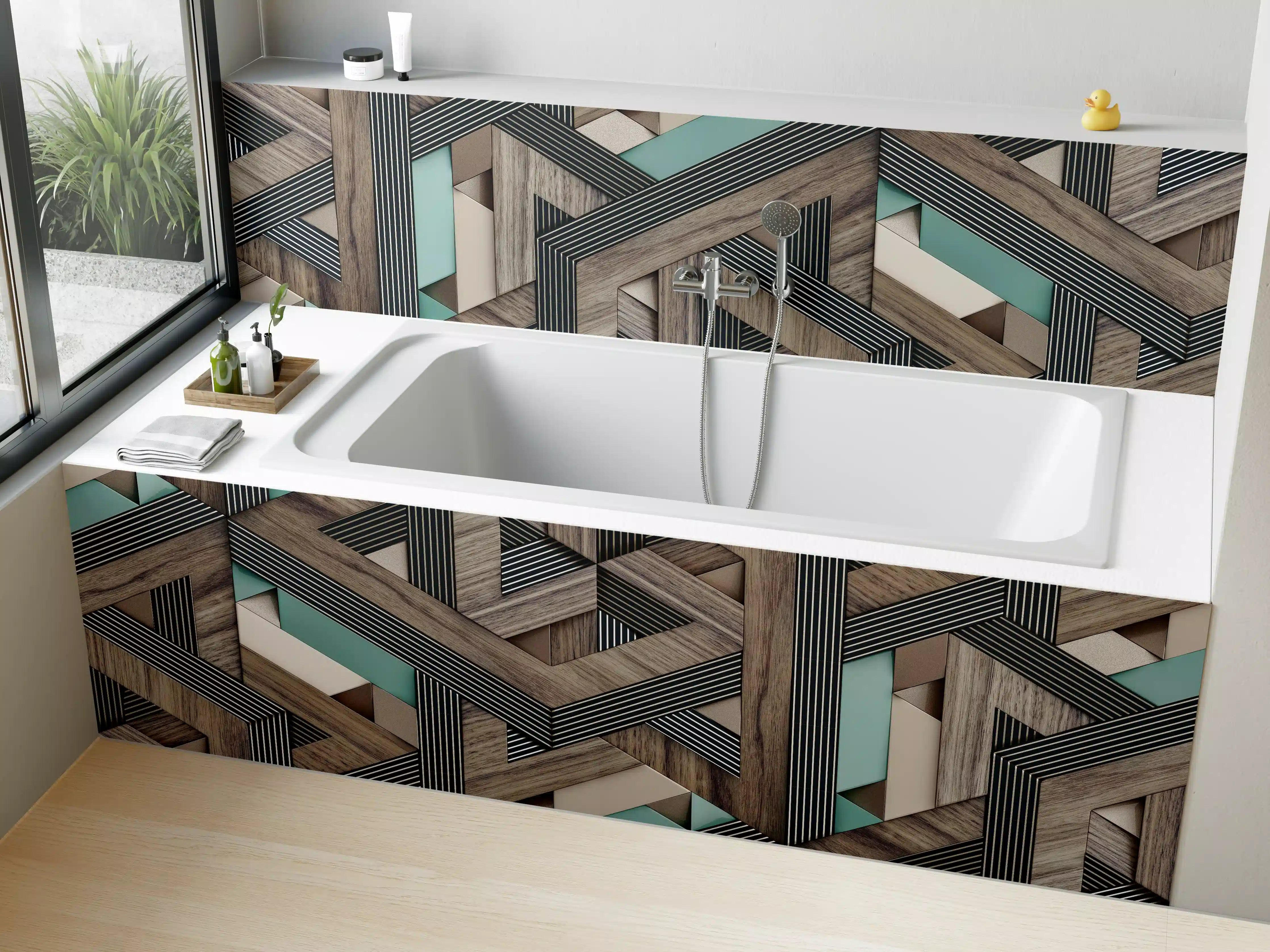 Badewannen-Rückwand - Dekorative Illustration - 3D Kunst