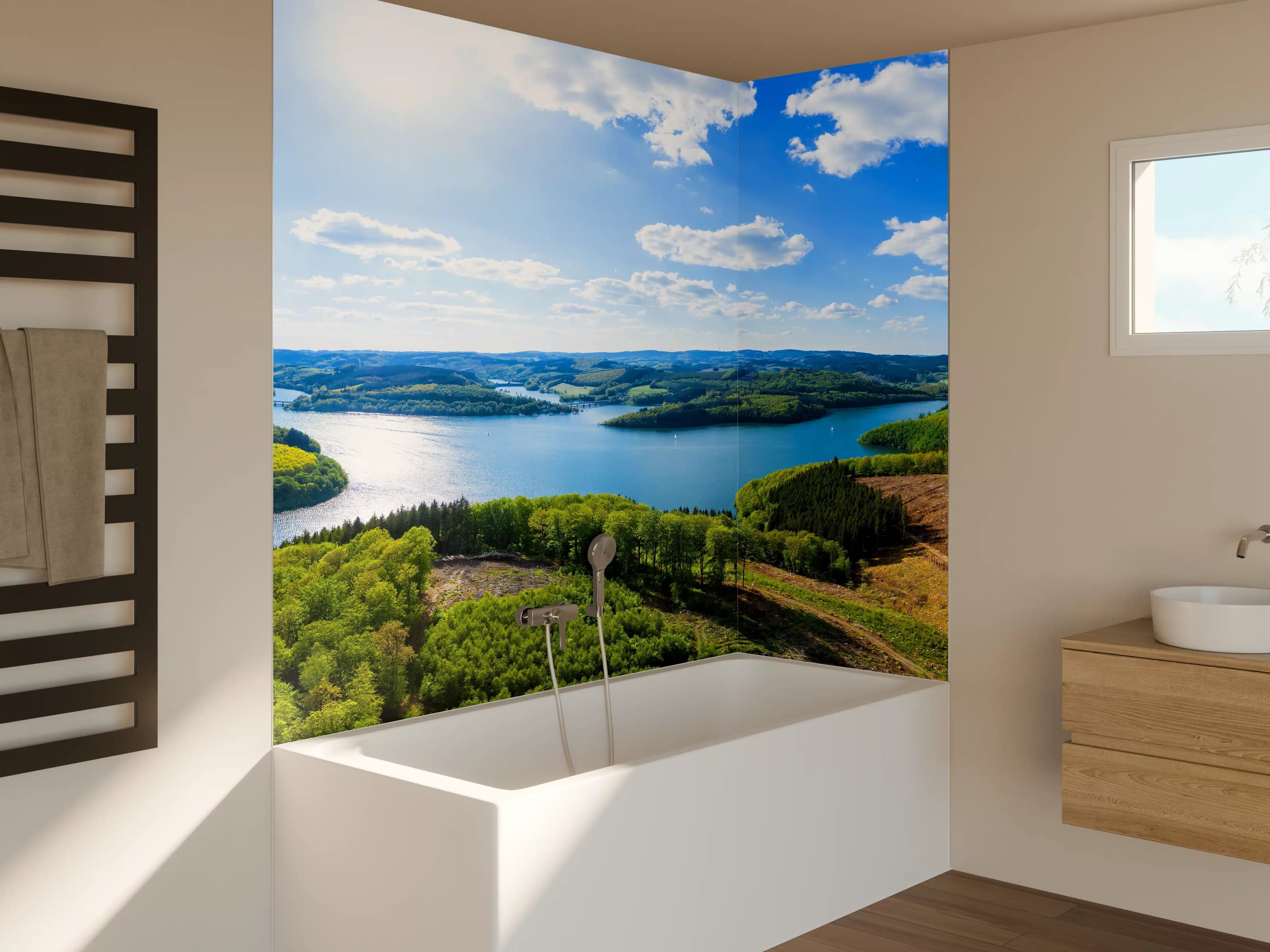 Badewannen-Rückwand - Der Bigge See im Frühling - Deutschland