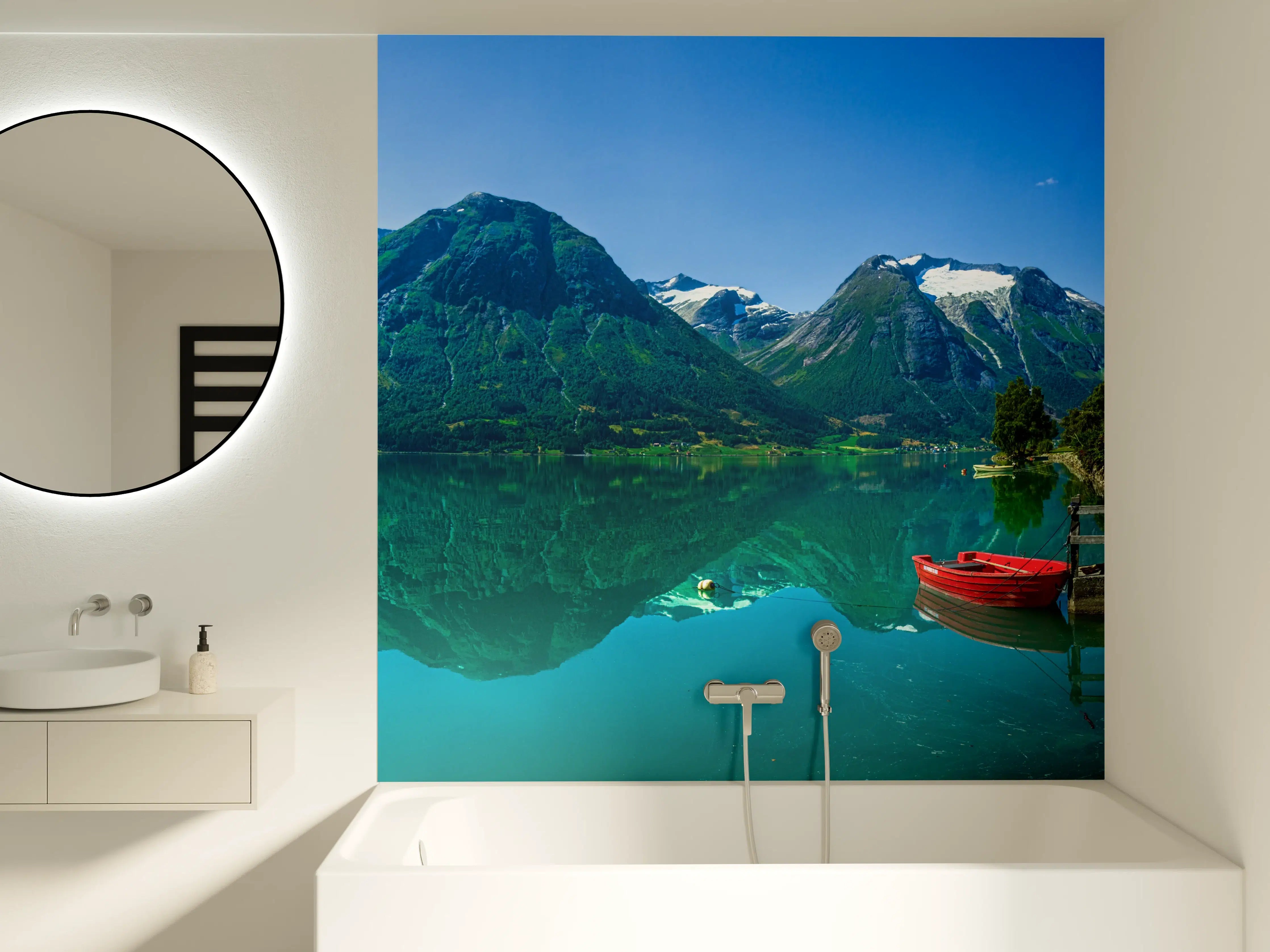 Badewannen-Rückwand - Der Gletschersee