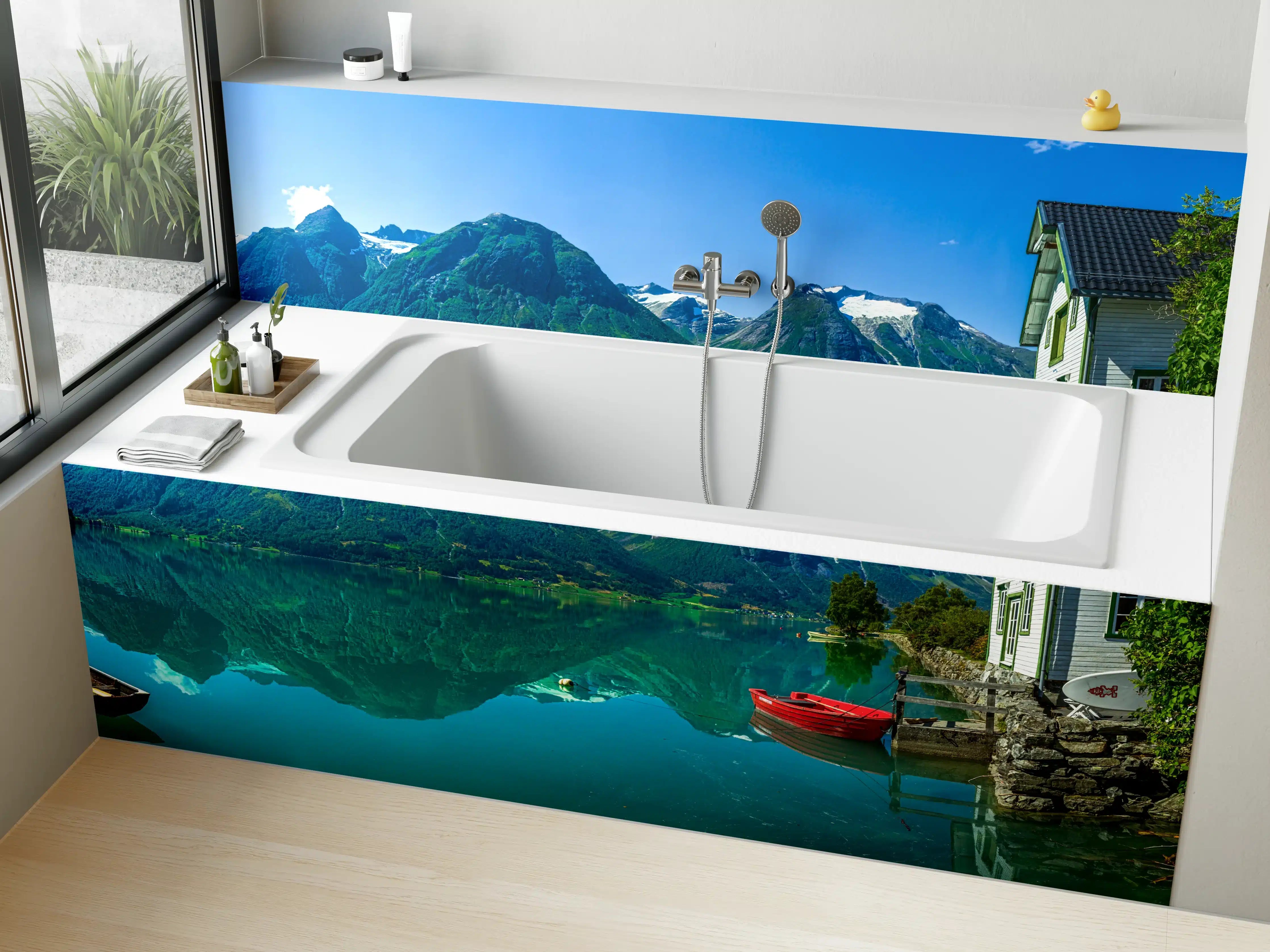Badewannen-Rückwand - Der Gletschersee