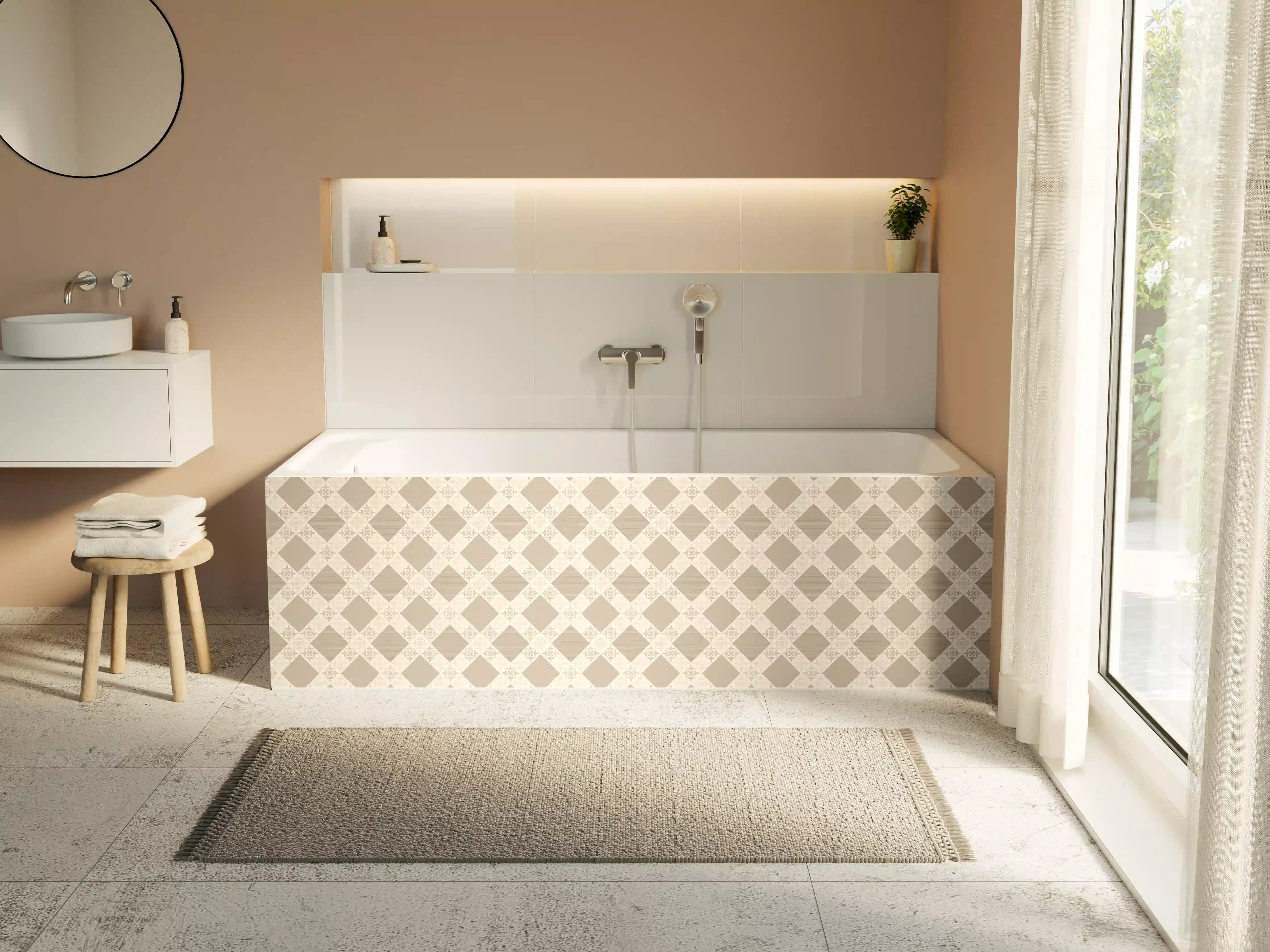 Badewannen-Rückwand - Design im Ornament Muster