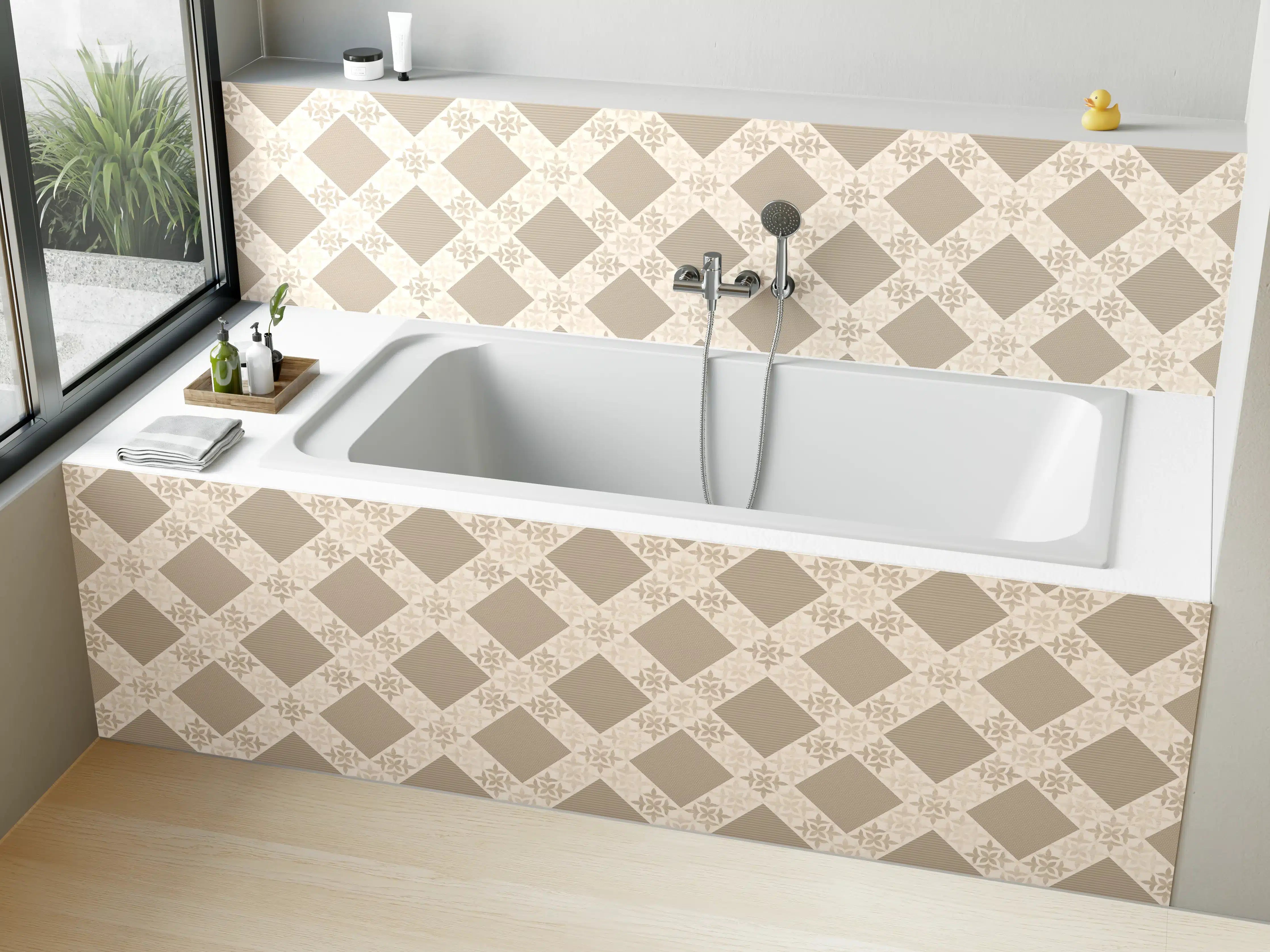 Badewannen-Rückwand - Design im Ornament Muster