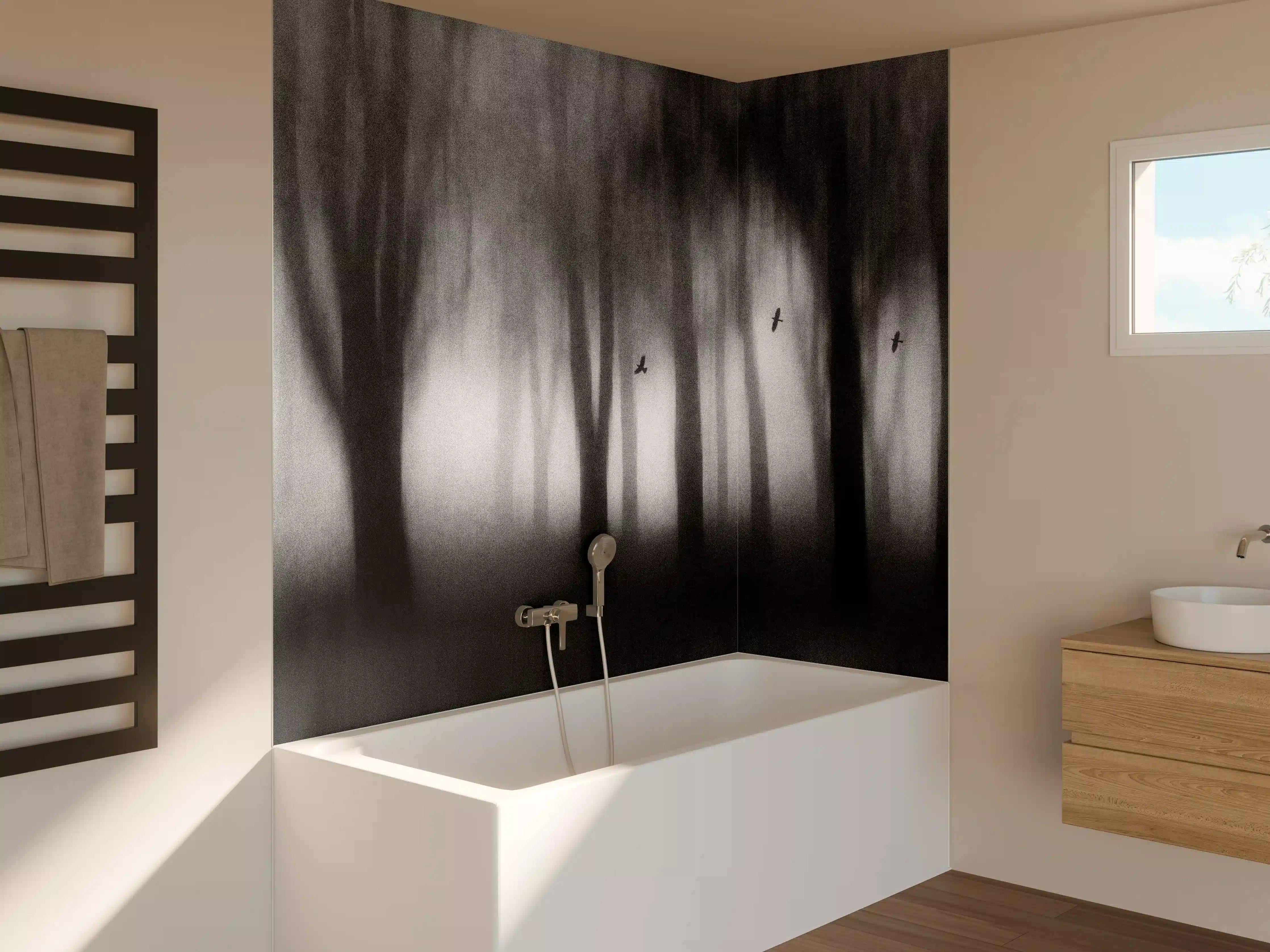 Badewannen-Rückwand - Dichter Nebel