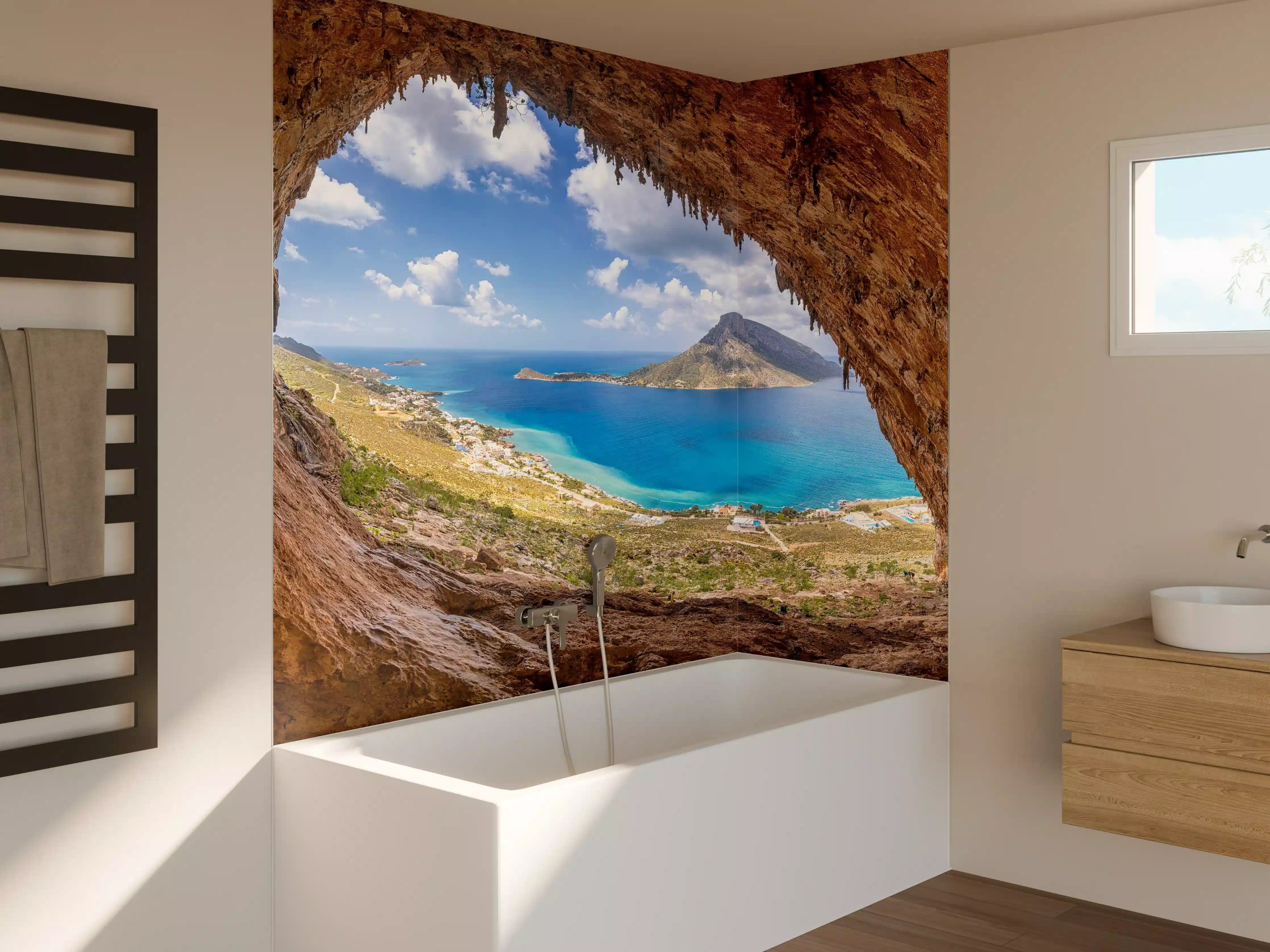 Badewannen-Rückwand - Die berühmte Grande Grotta mit Blick aufs Meer