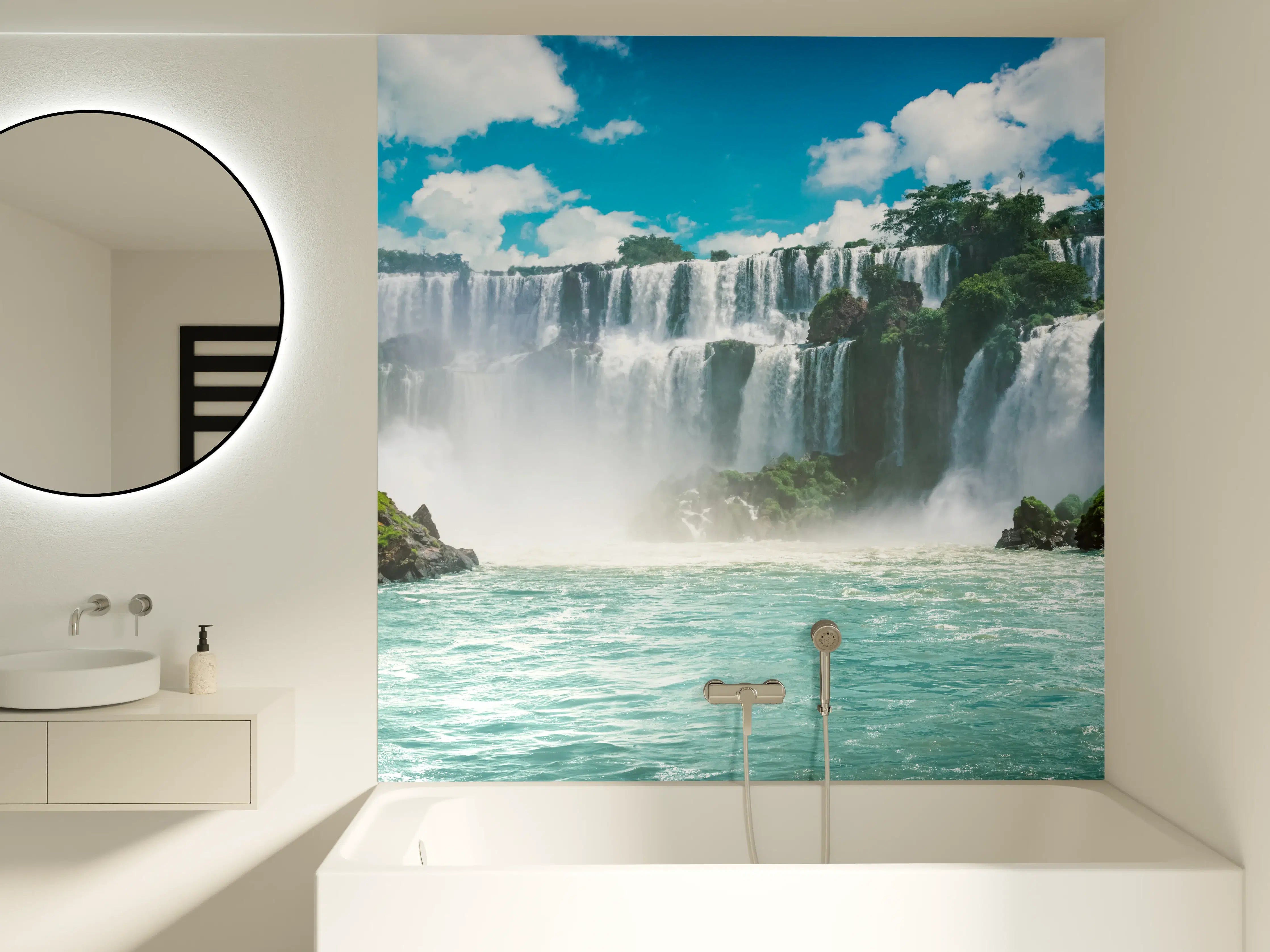 Badewannen-Rückwand - Die erstaunlichen Iguazu-Wasserfälle in Brasilien