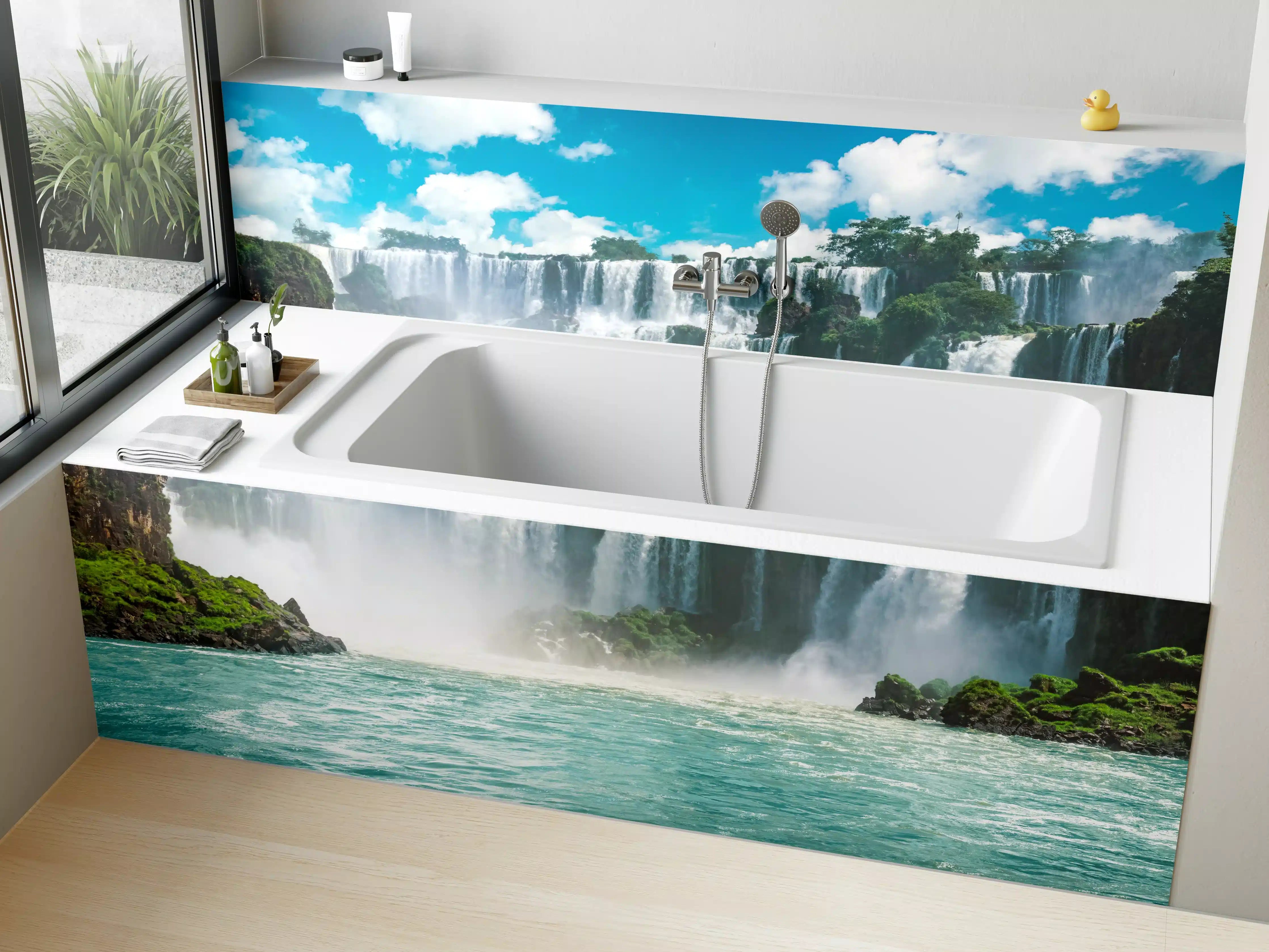 Badewannen-Rückwand - Die erstaunlichen Iguazu-Wasserfälle in Brasilien
