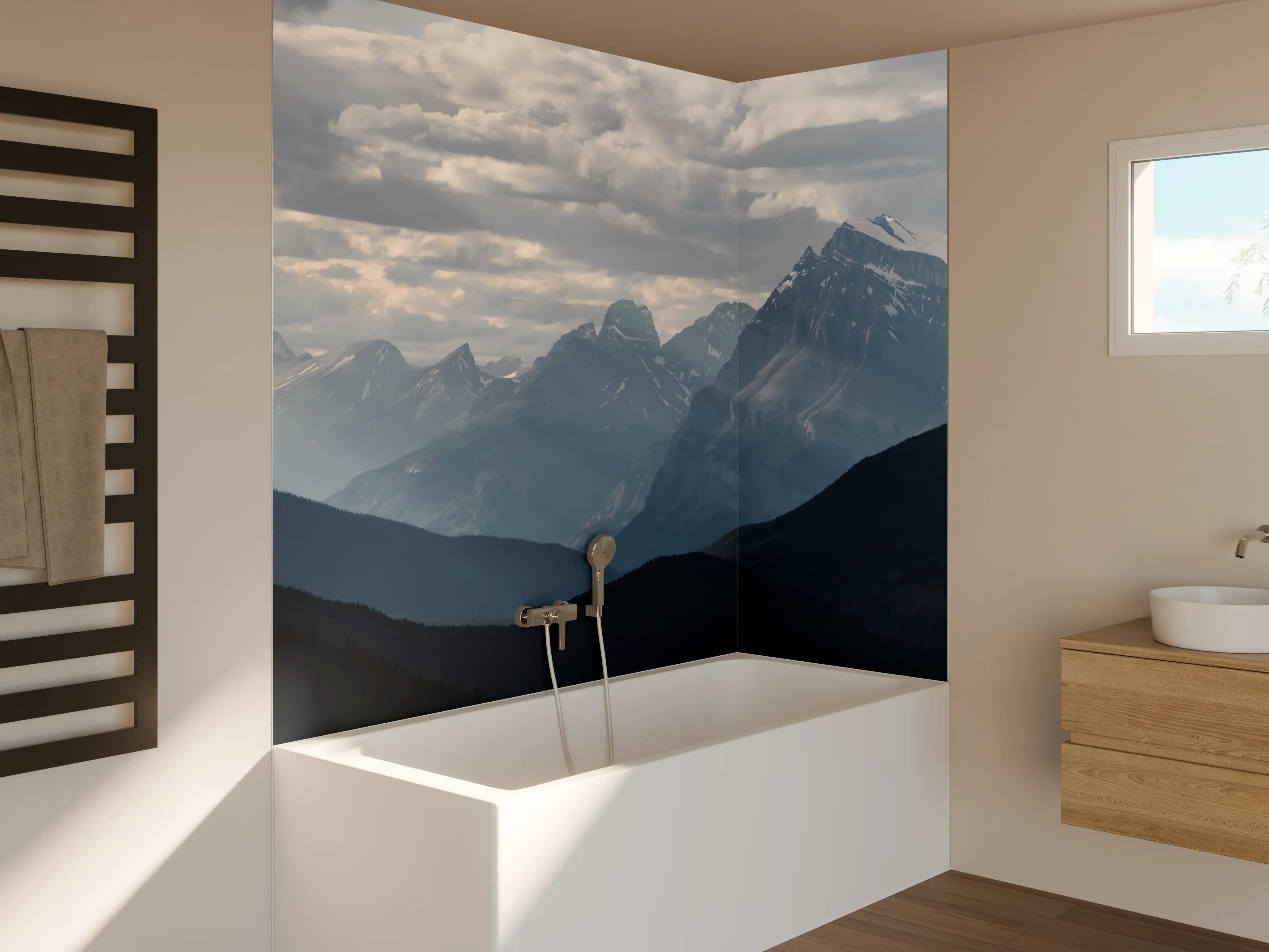 Badewannen-Rückwand - Dramatische Landschaft entlang der Icefields Park