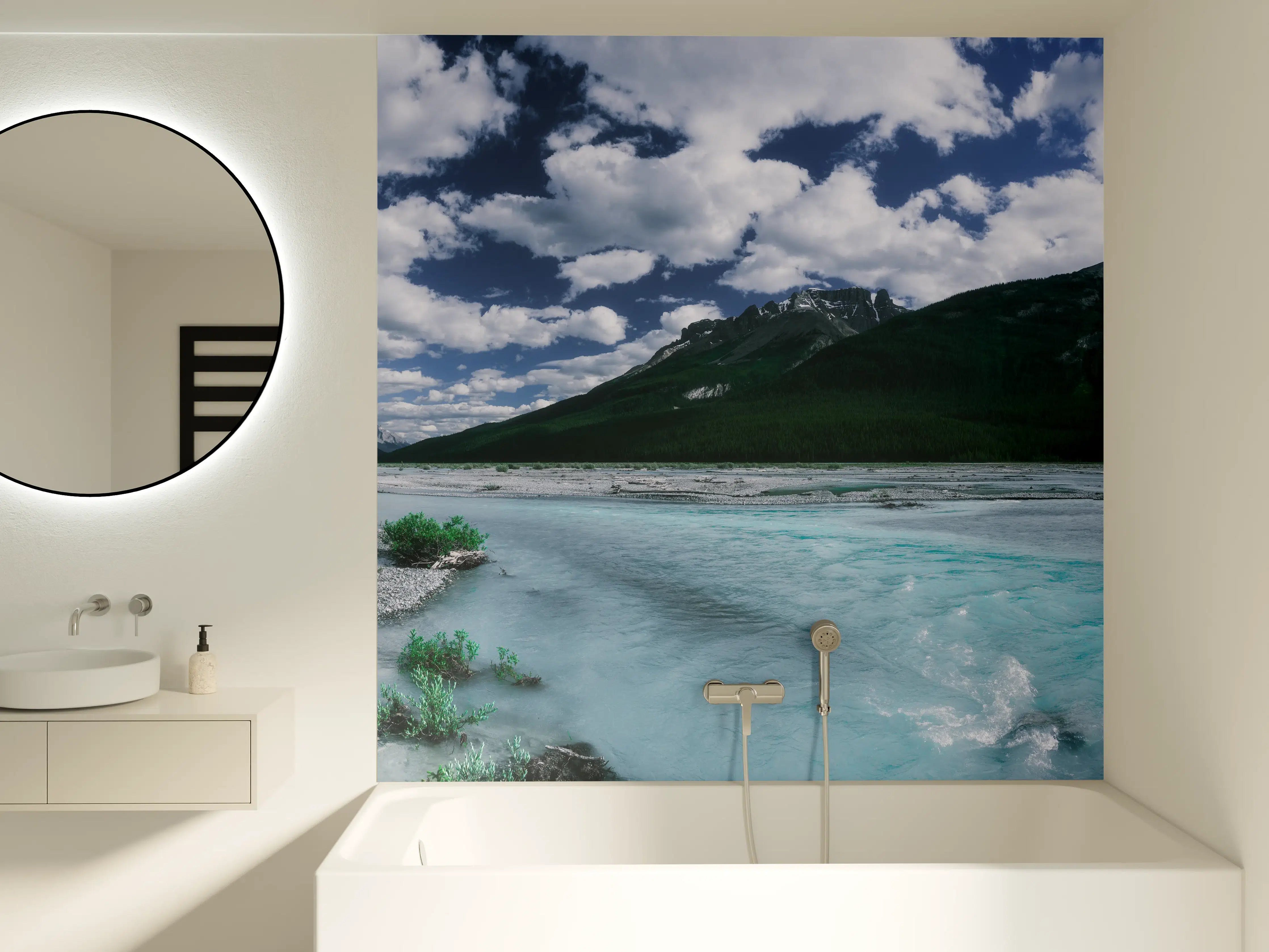 Badewannen-Rückwand - Dramatische Landschaft entlang des Icefields Parkway