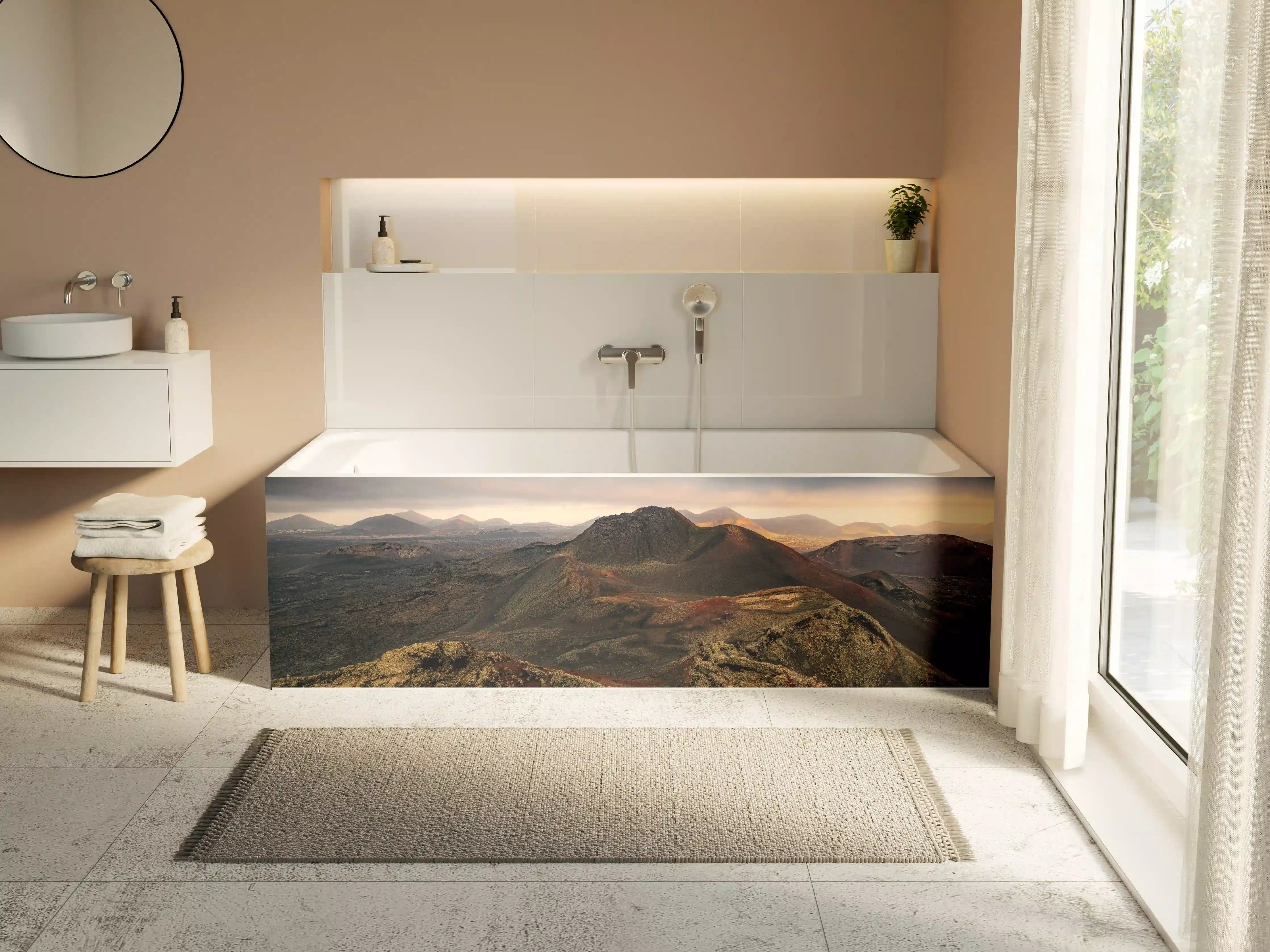 Badewannen-Rückwand - Dramatische Vulkan-Landschaft Lanzarote