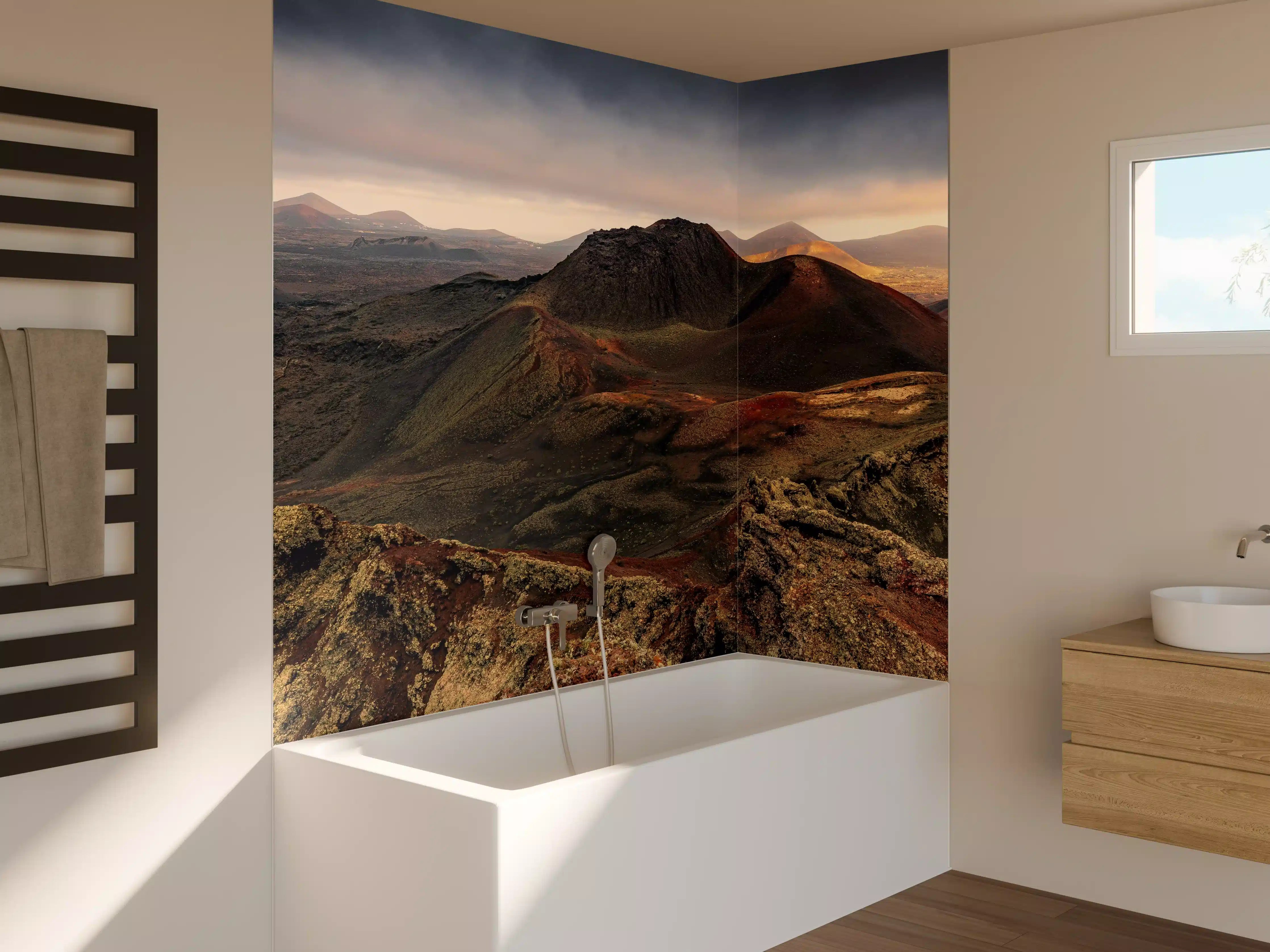 Badewannen-Rückwand - Dramatische Vulkan-Landschaft Lanzarote
