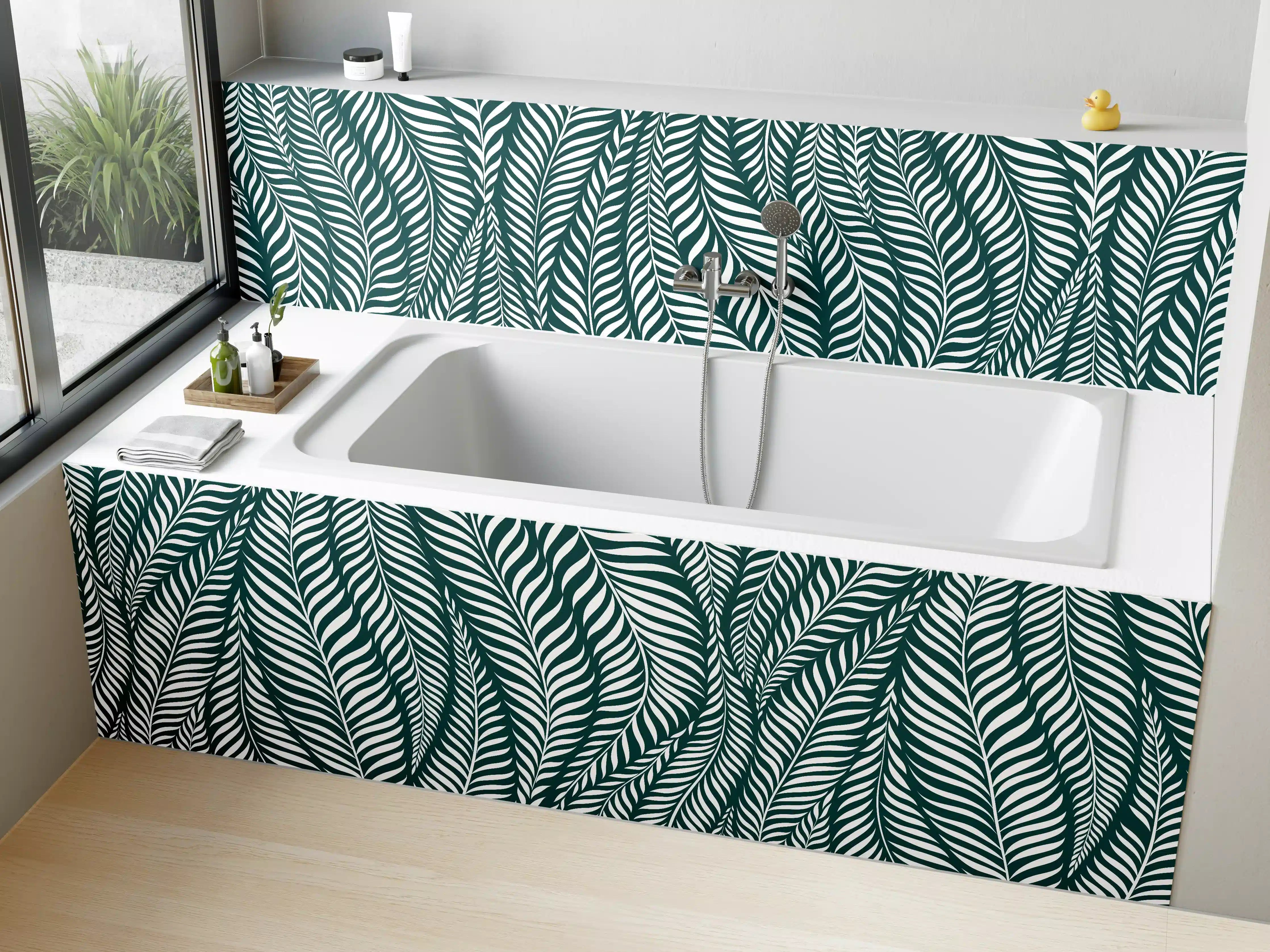 Badewannen-Rückwand - Dschungel-Feenwald mit grünen Blättern