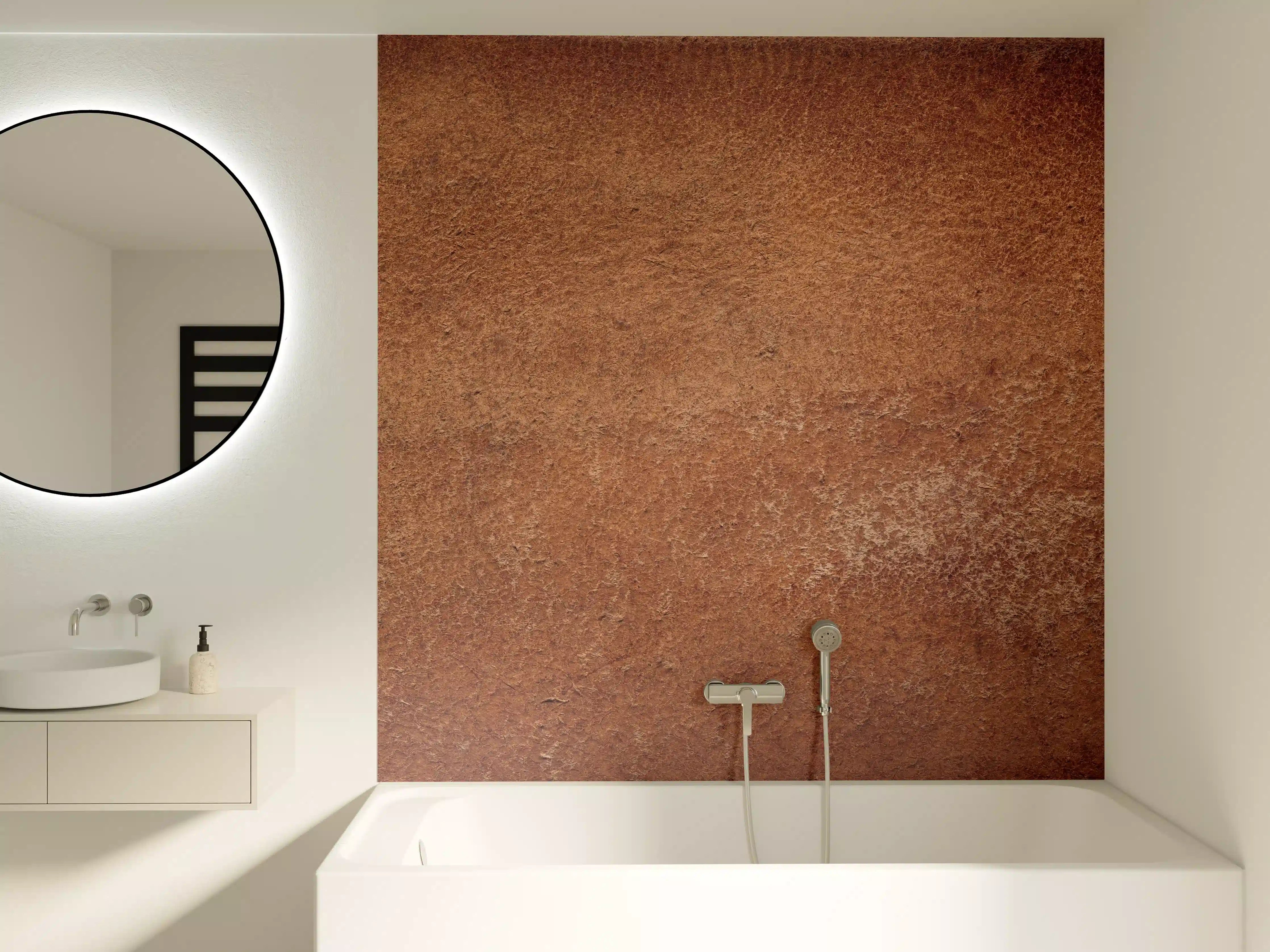 Badewannen-Rückwand - Dunkelbraune Ledertextur