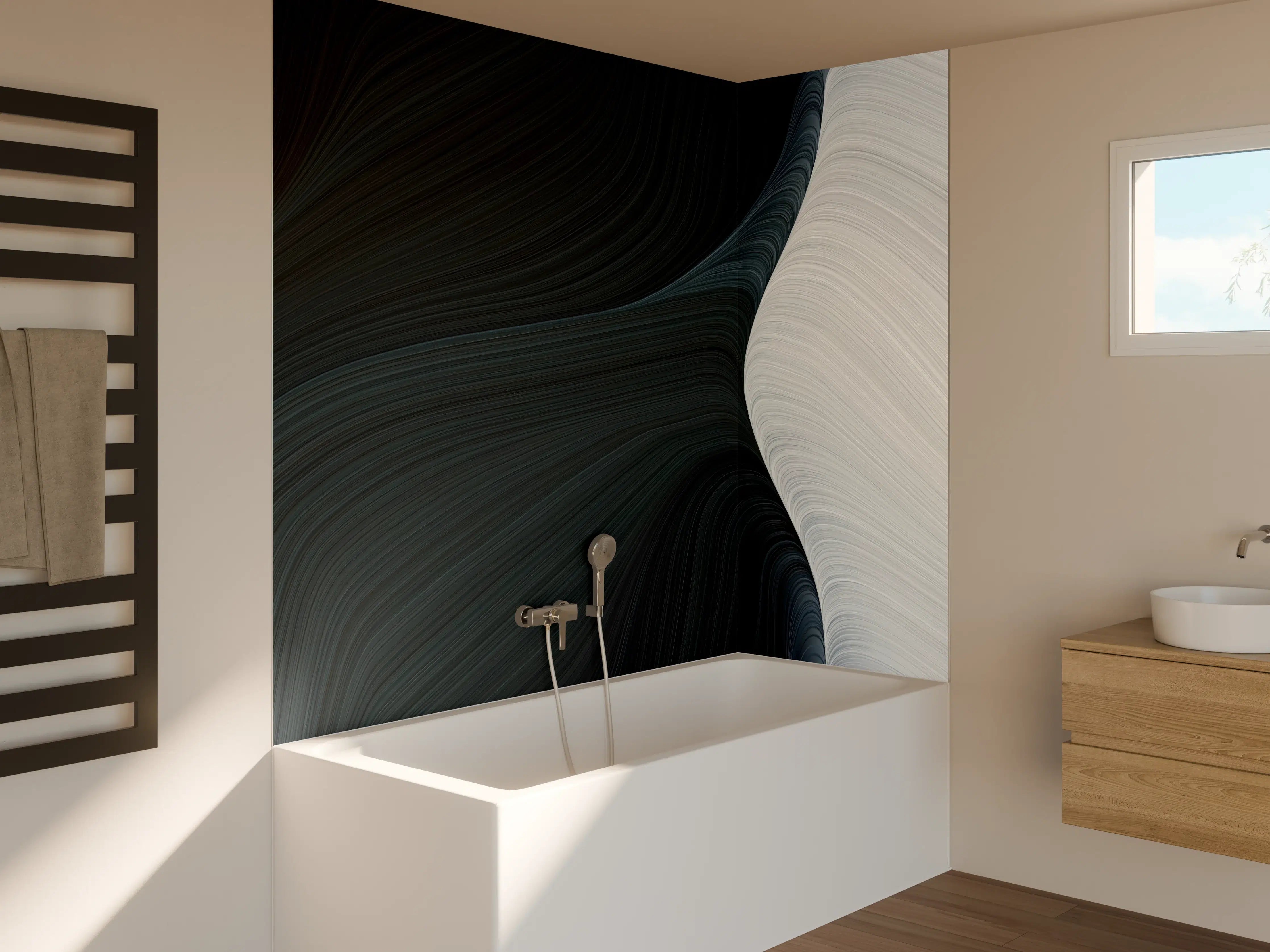 Badewannen-Rückwand - Dunkle und helle Farbverläufe