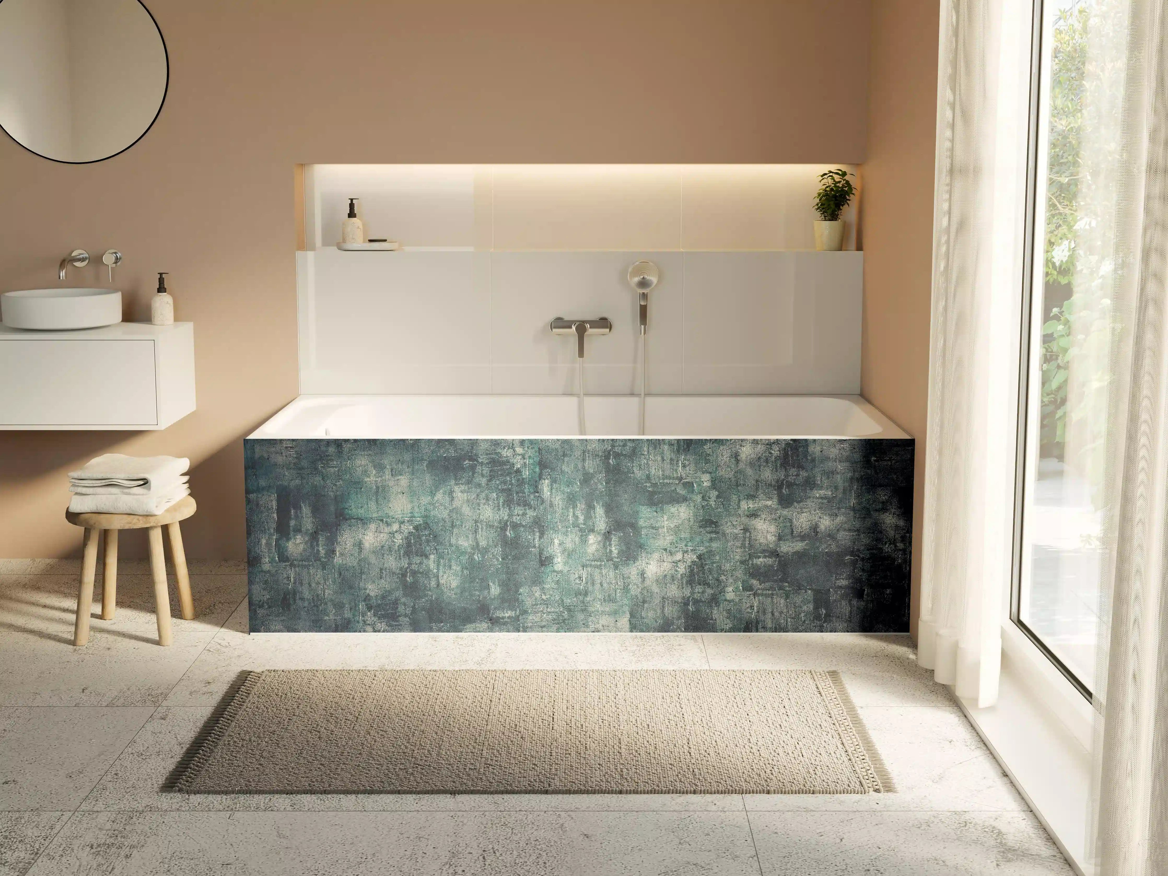 Badewannen-Rückwand - Dunkler Öl-Farb Betonlook