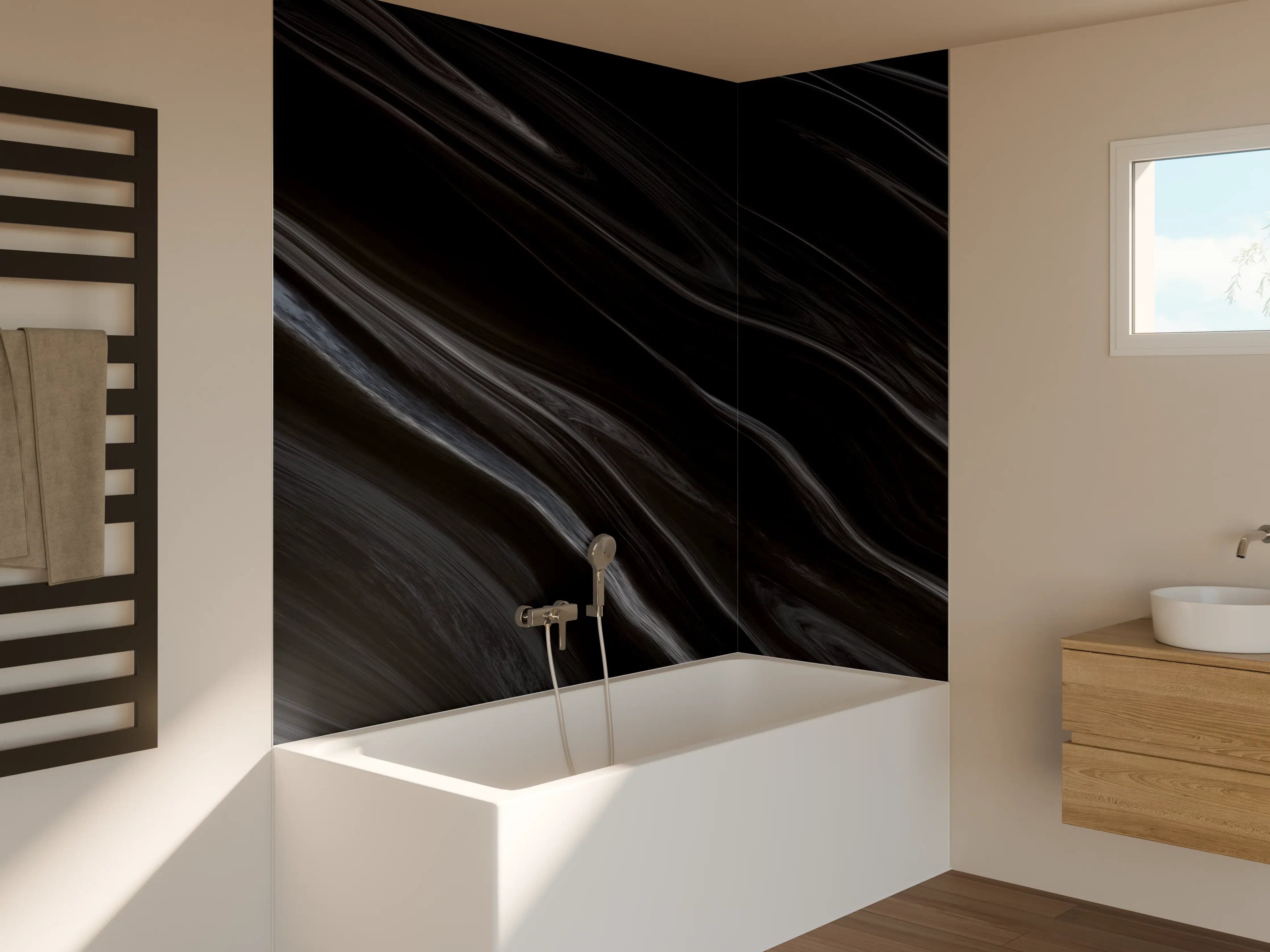 Badewannen-Rückwand - Dunkler Seidenhintergrund