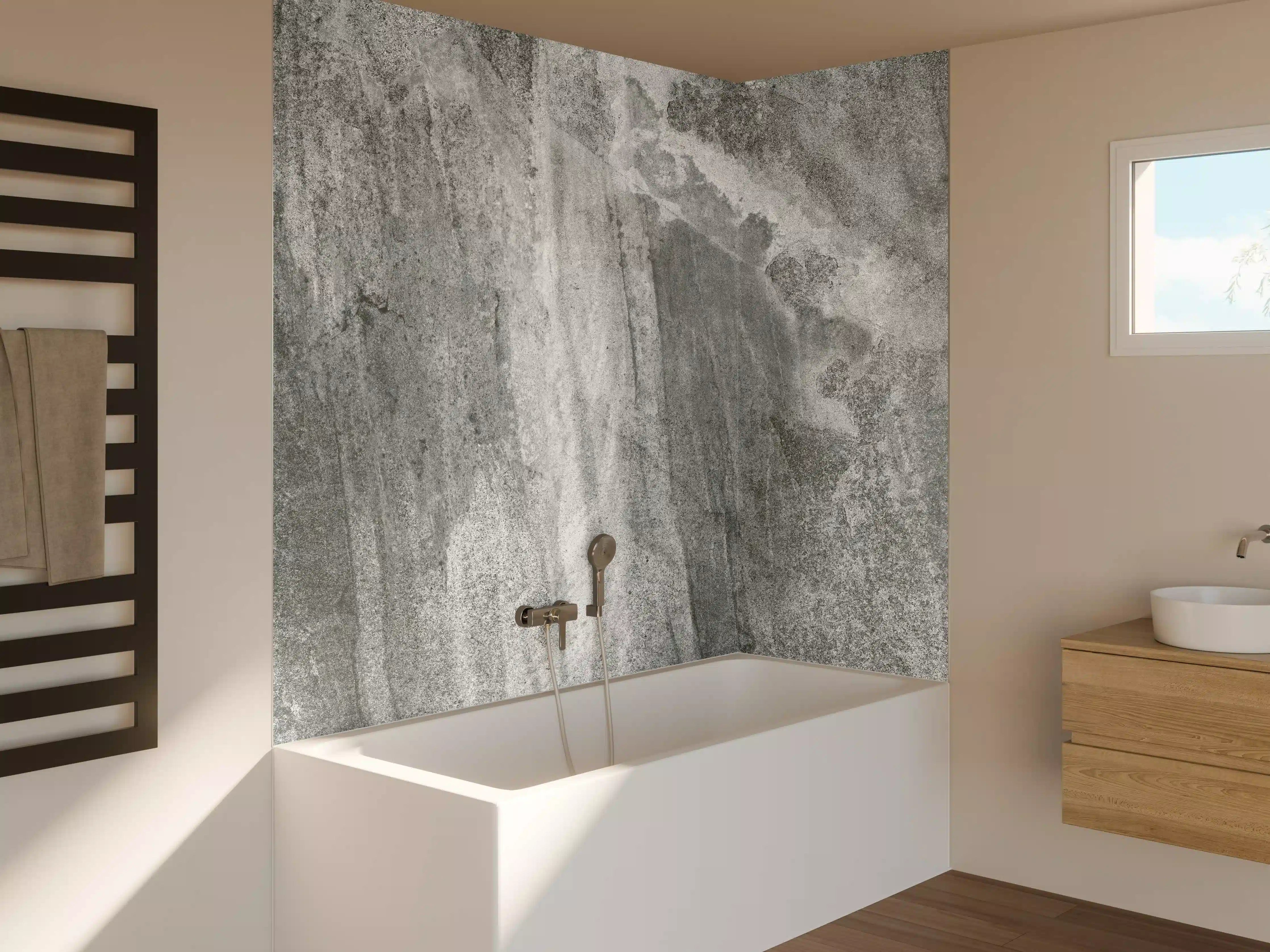 Badewannen-Rückwand - Edel Graue Marmor Textur