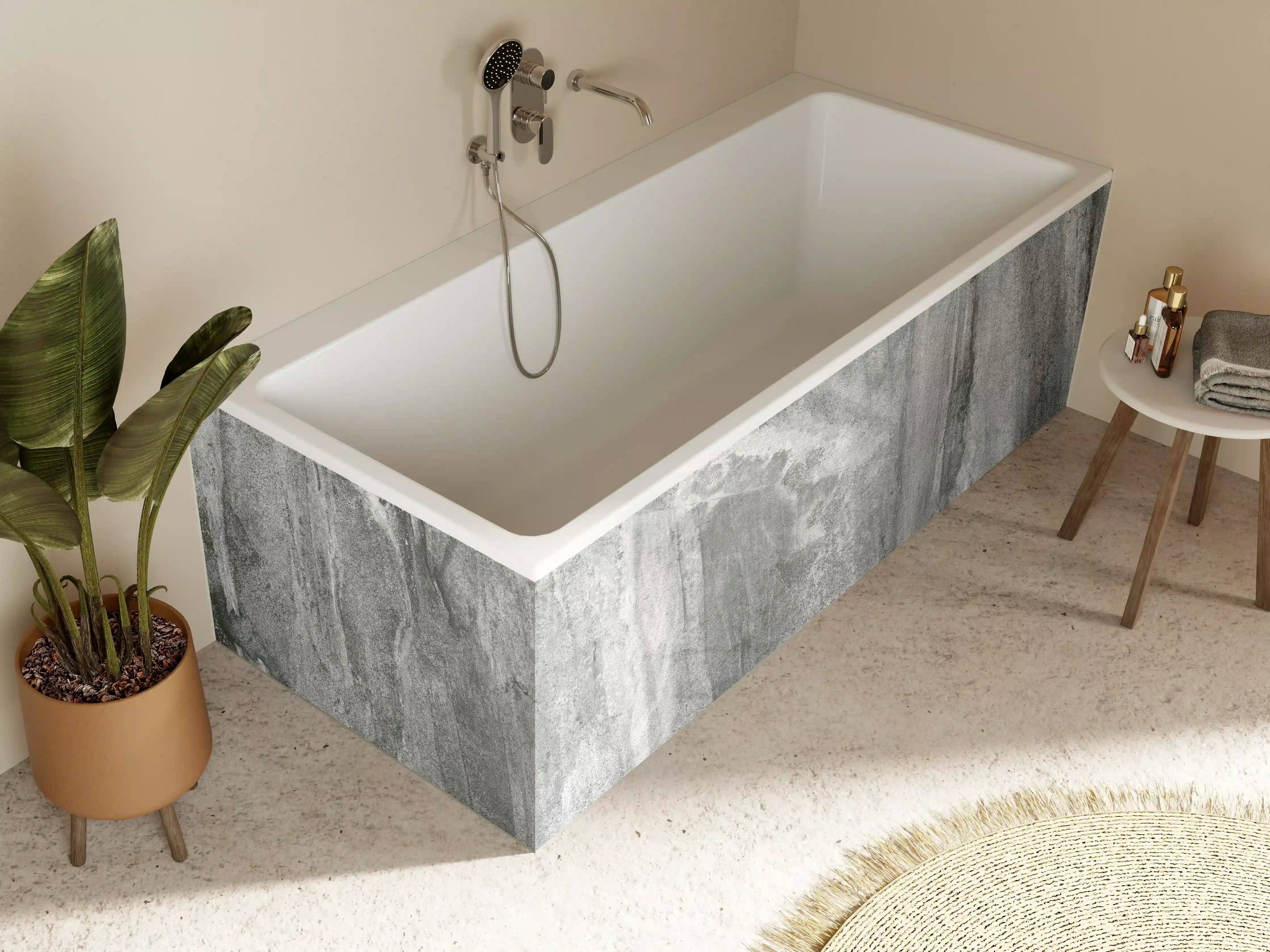 Badewannen-Rückwand - Edel Graue Marmor Textur