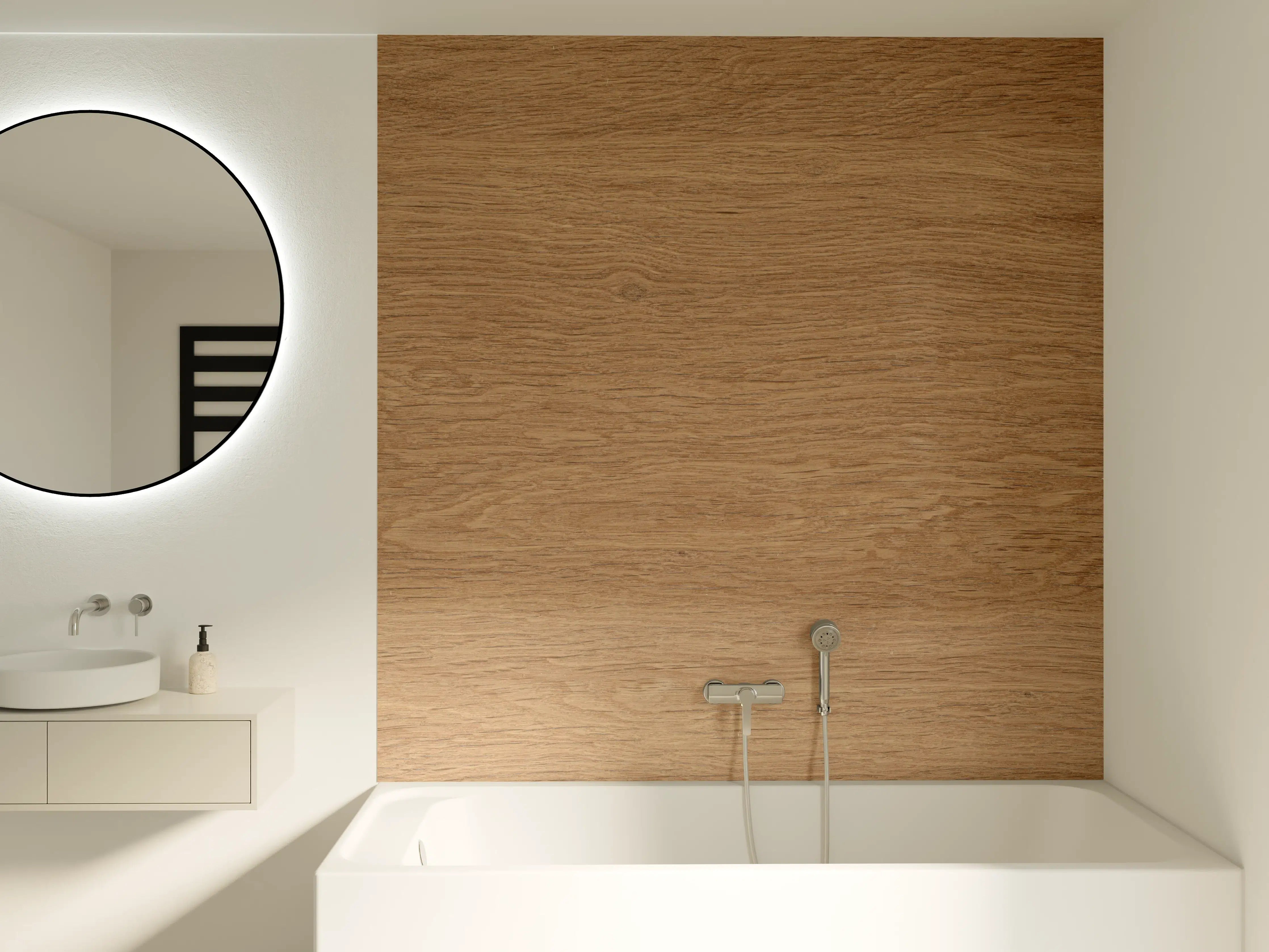 Badewannen-Rückwand - Eiche Parkett Holz Textur