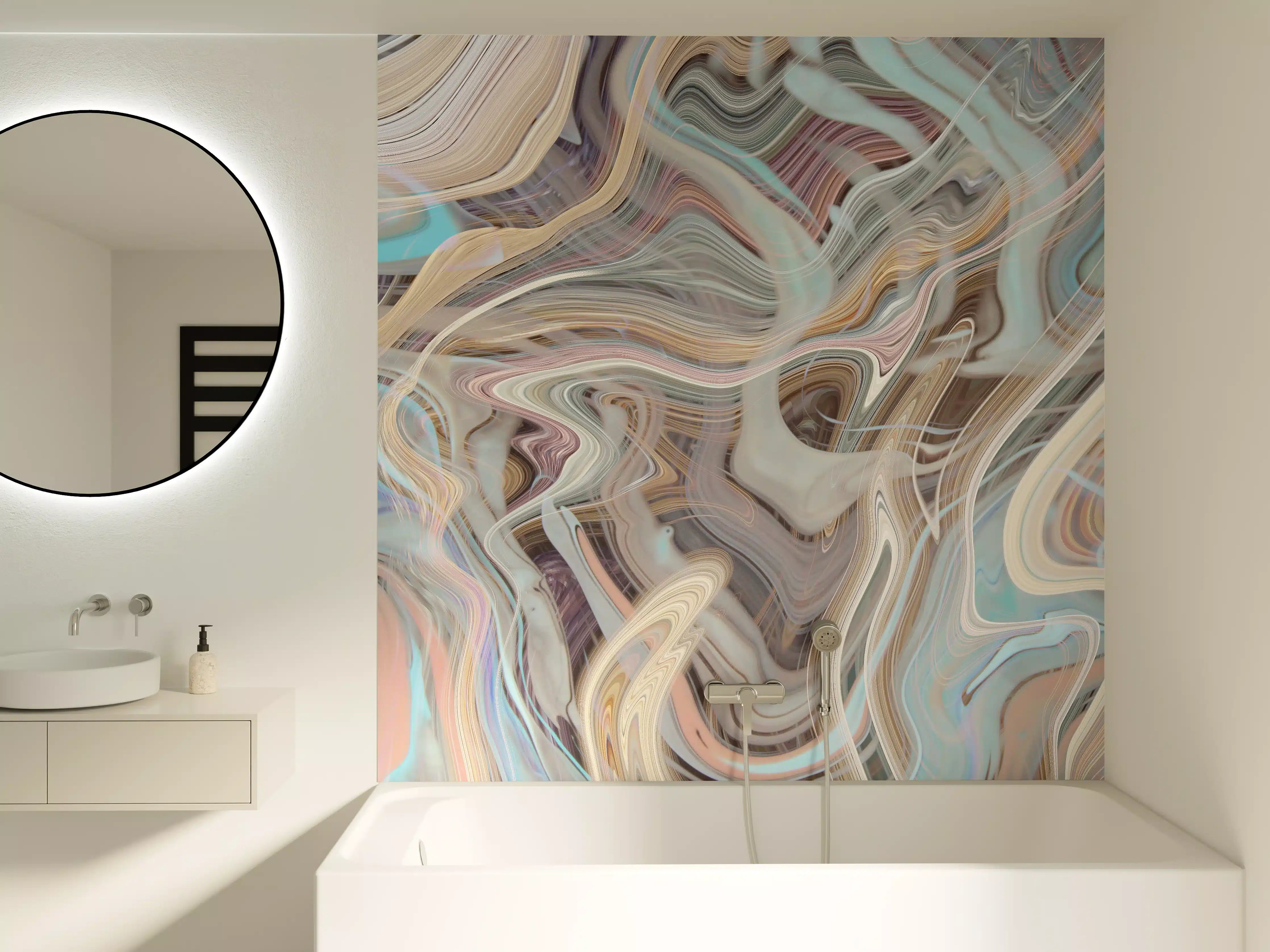 Badewannen-Rückwand - Ein Strudel aus Marmor