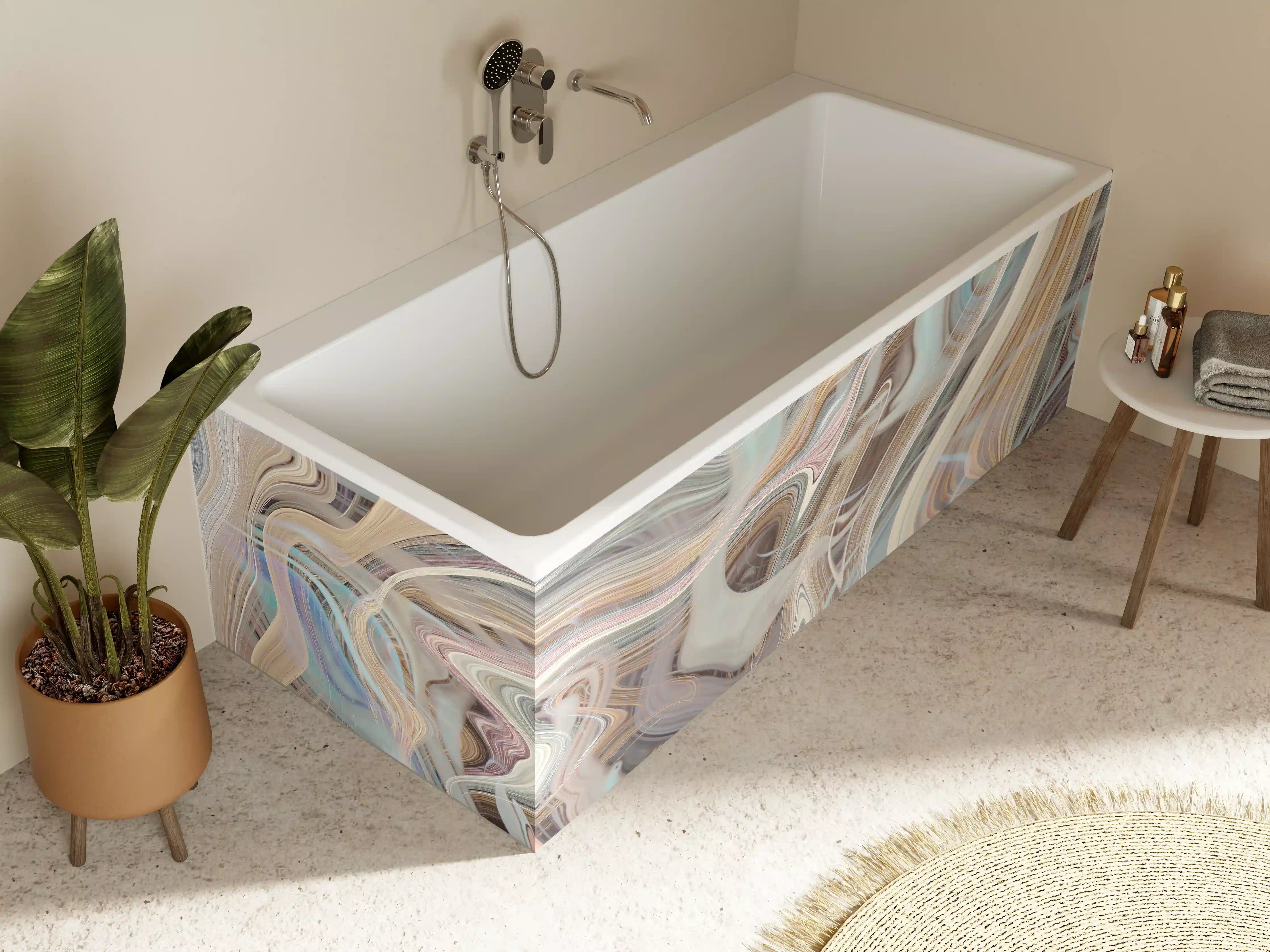 Badewannen-Rückwand - Ein Strudel aus Marmor