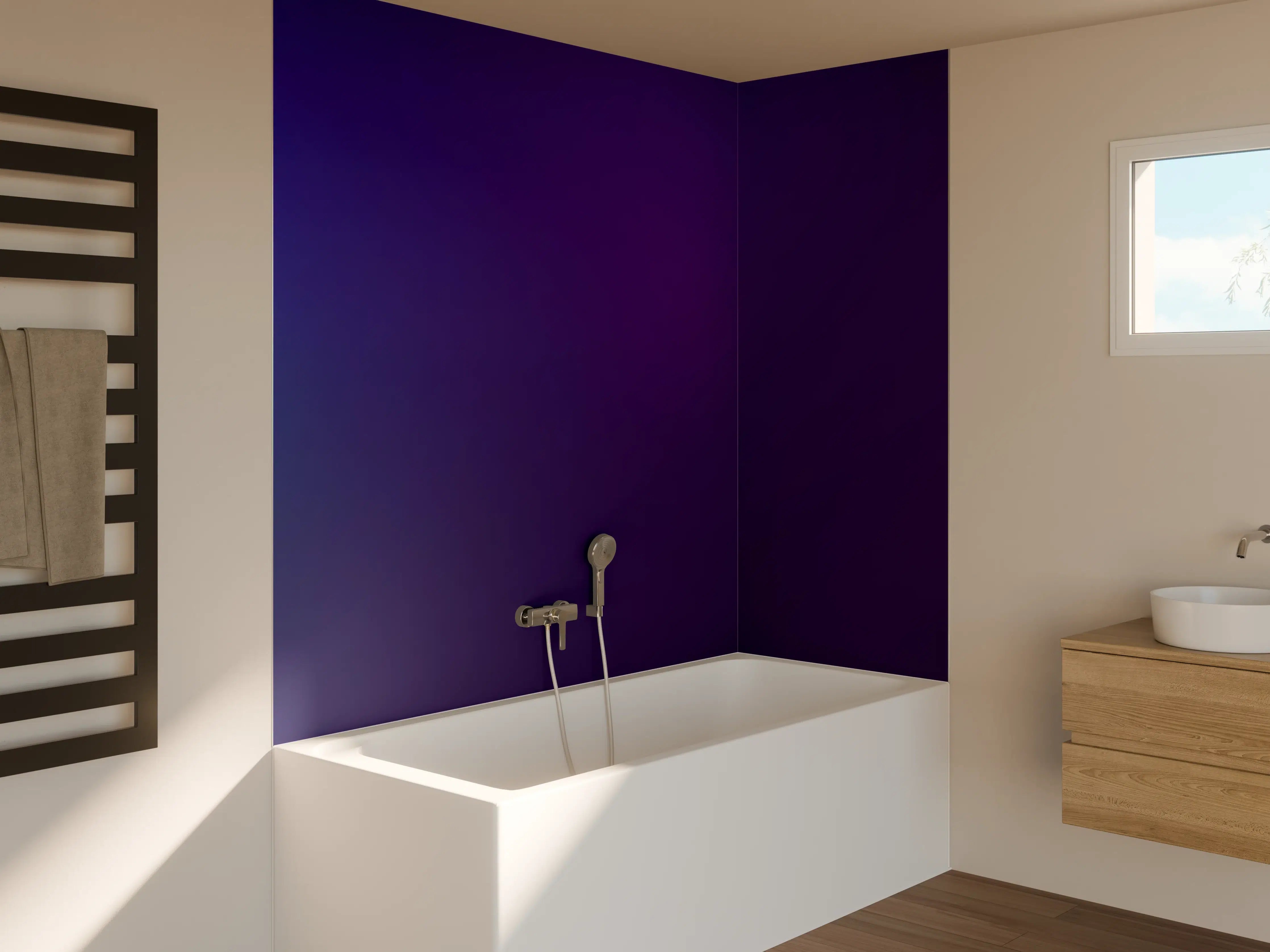 Badewannen-Rückwand - Einfaches Blaumuster