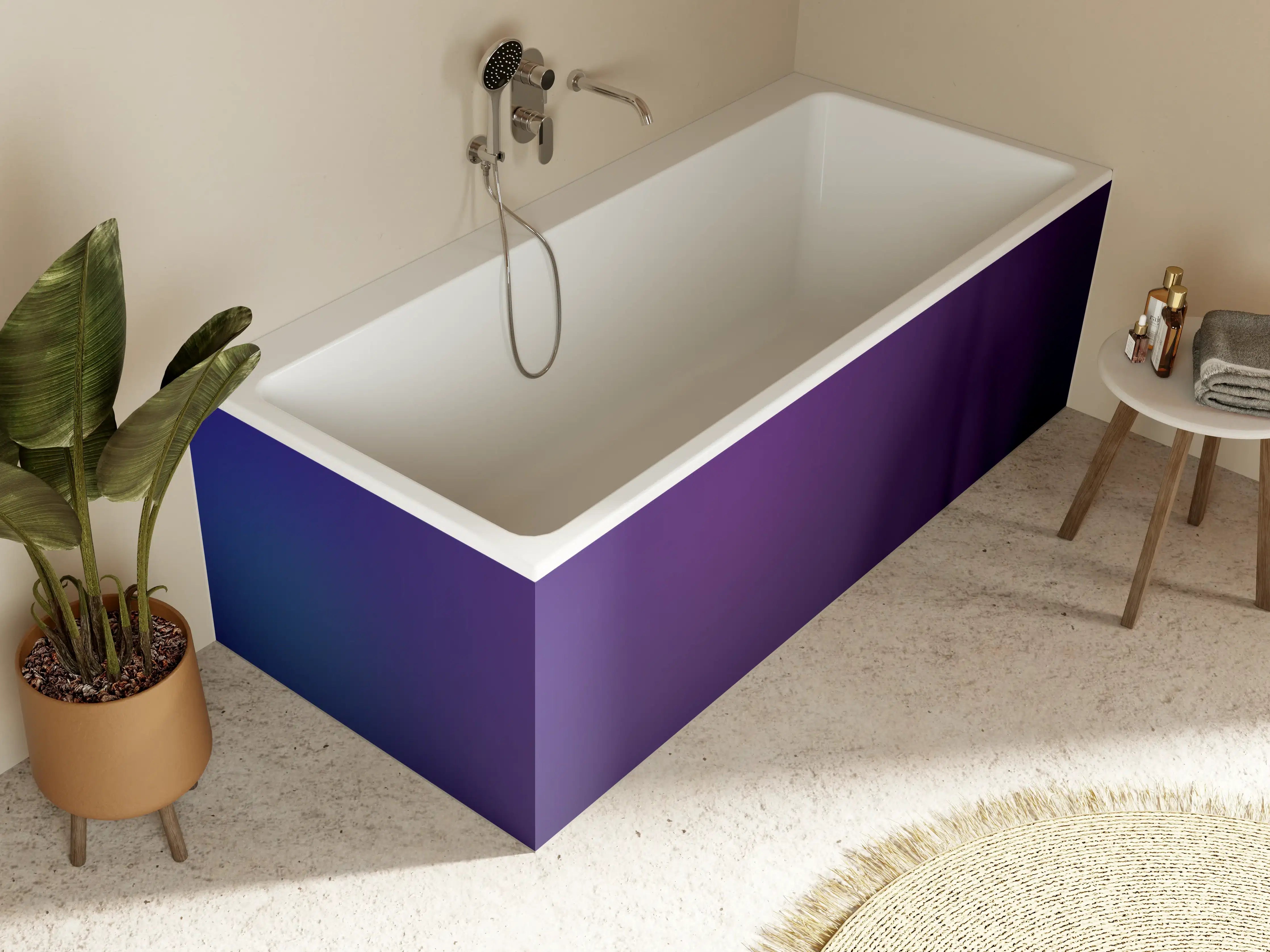 Badewannen-Rückwand - Einfaches Blaumuster