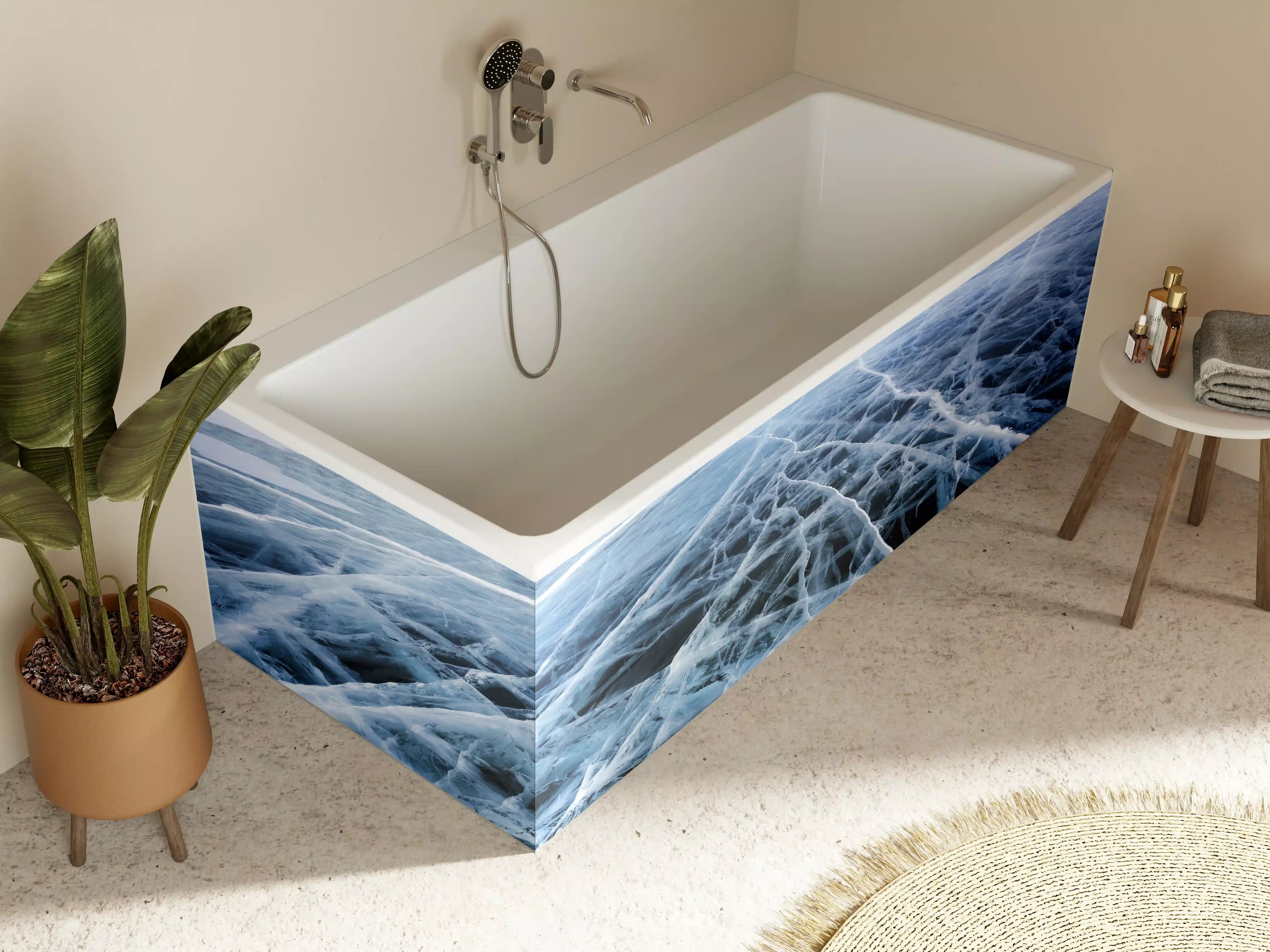 Badewannen-Rückwand - Eisiges Winterparadies