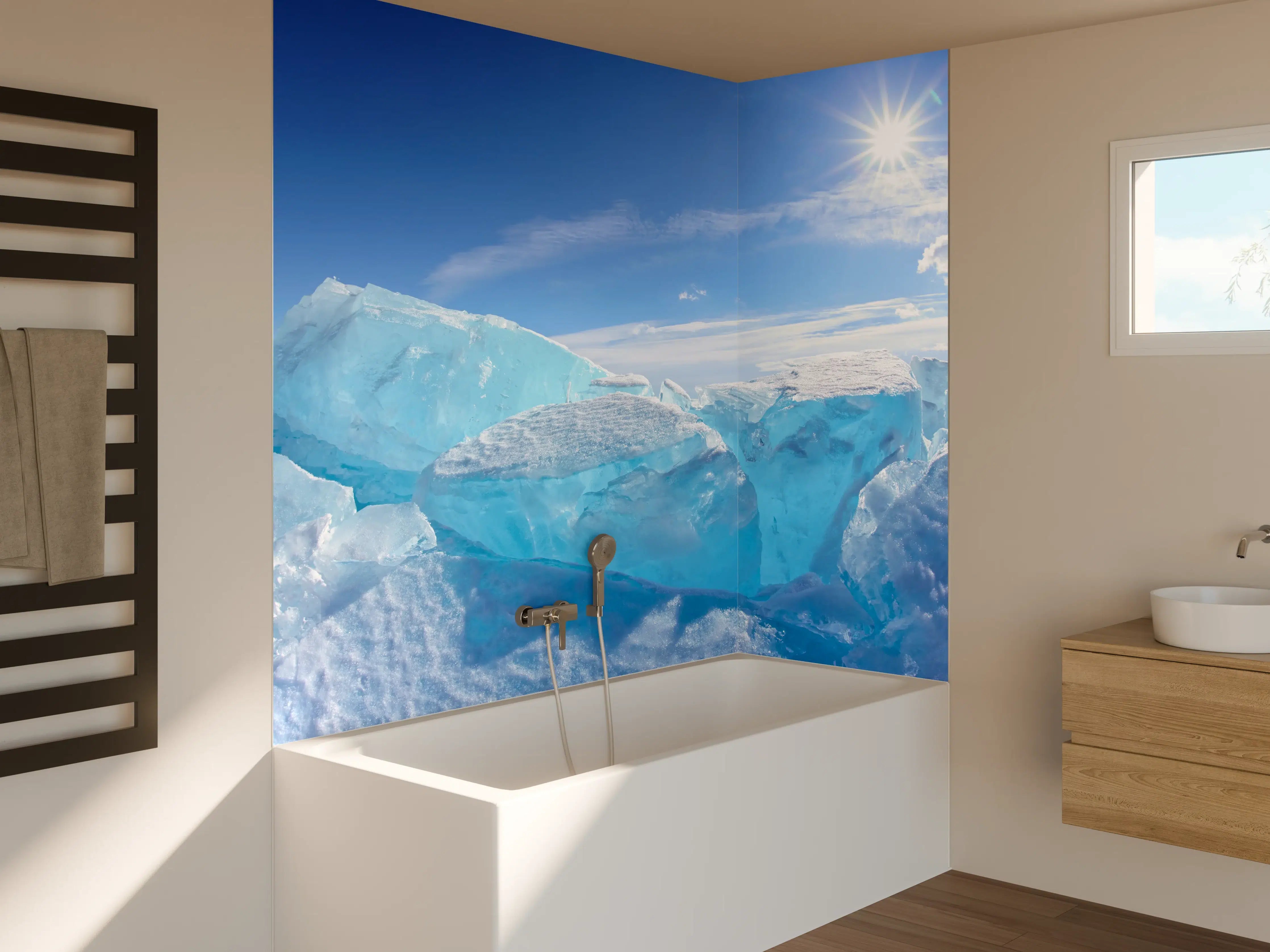 Badewannen-Rückwand - Eisriff am Baikalsee