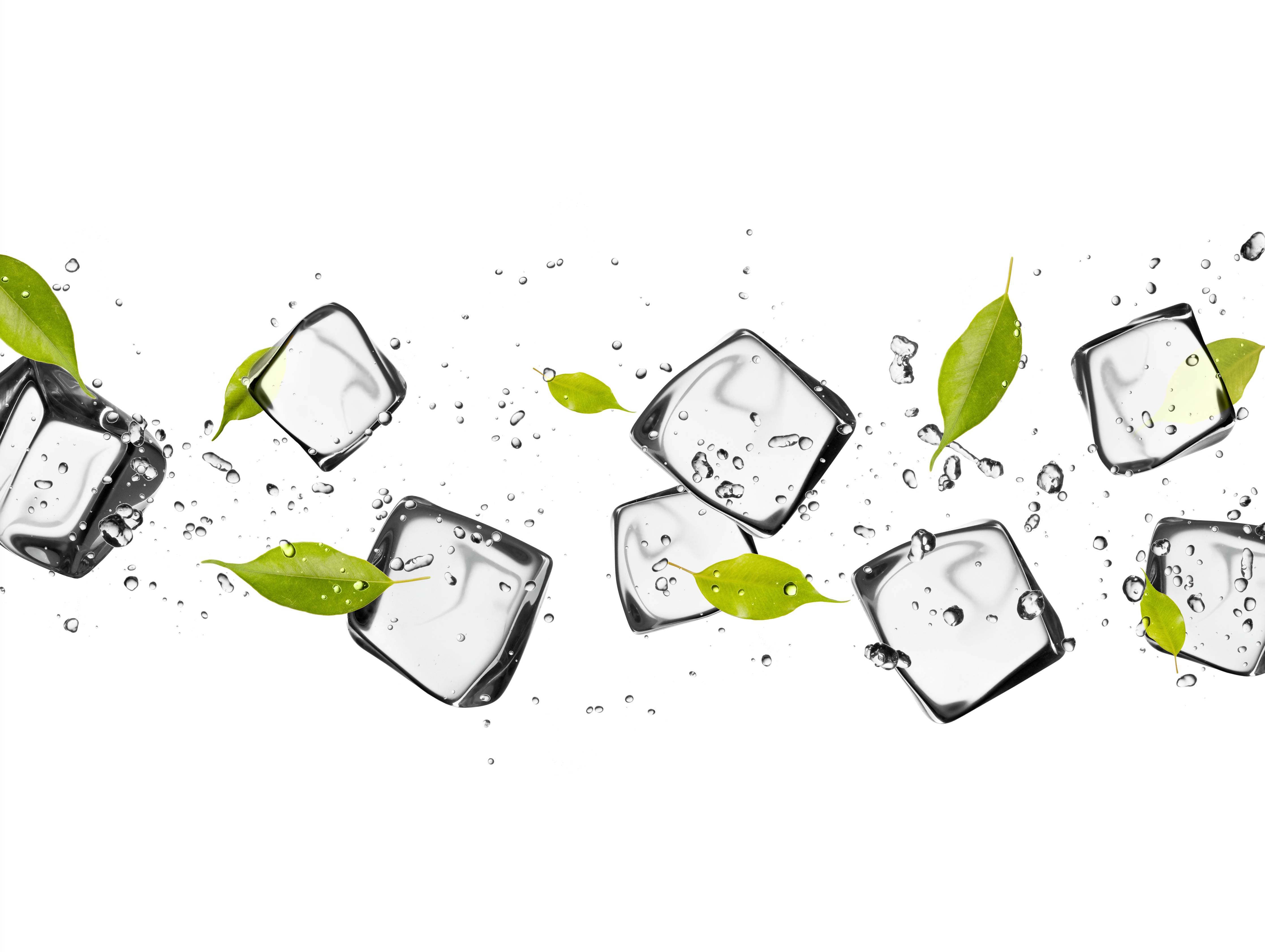 Badewannen-Rückwand-Eiswürfel mit Blättern