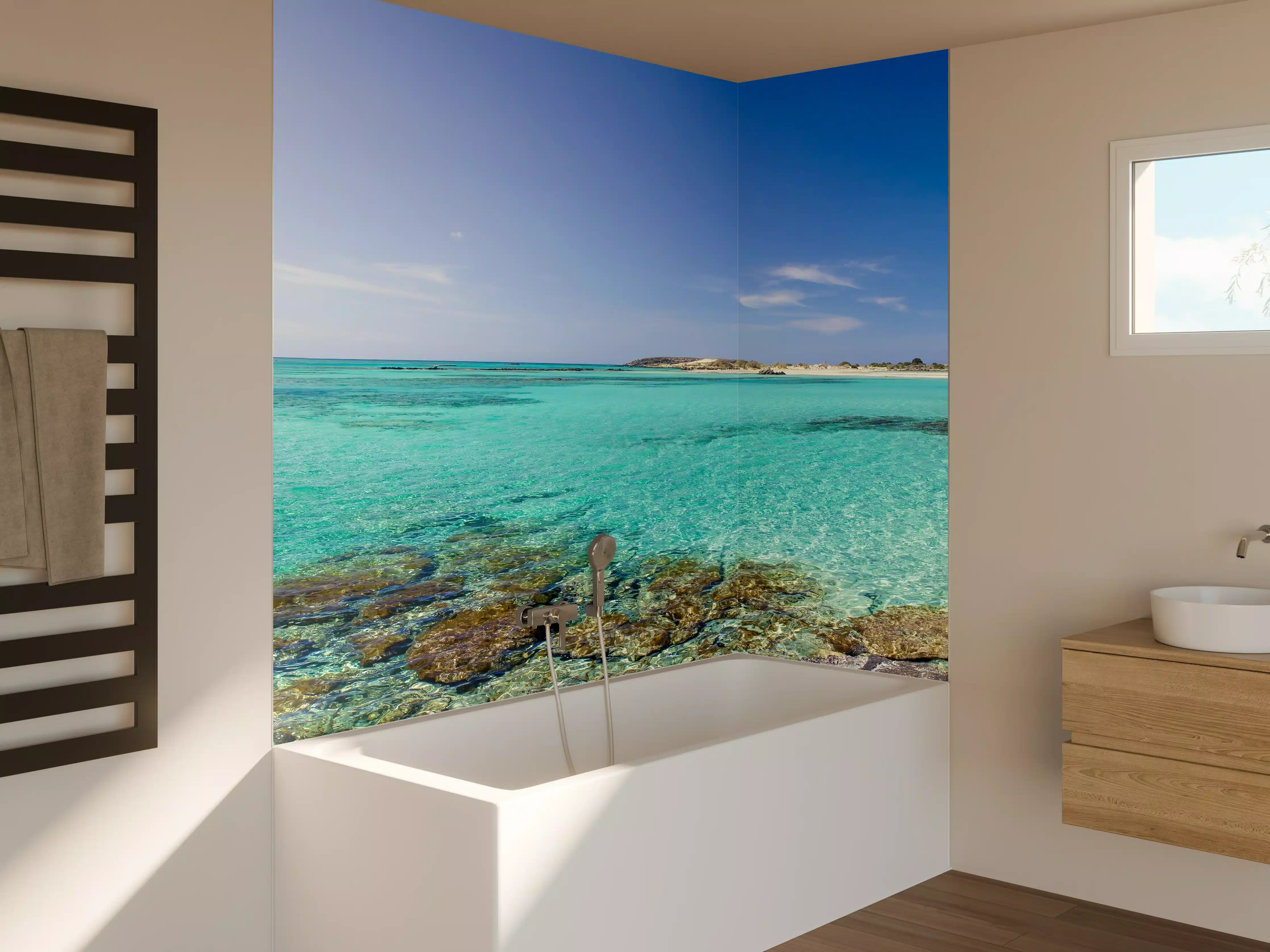 Badewannen-Rückwand - Elafonisi Strand Panorama