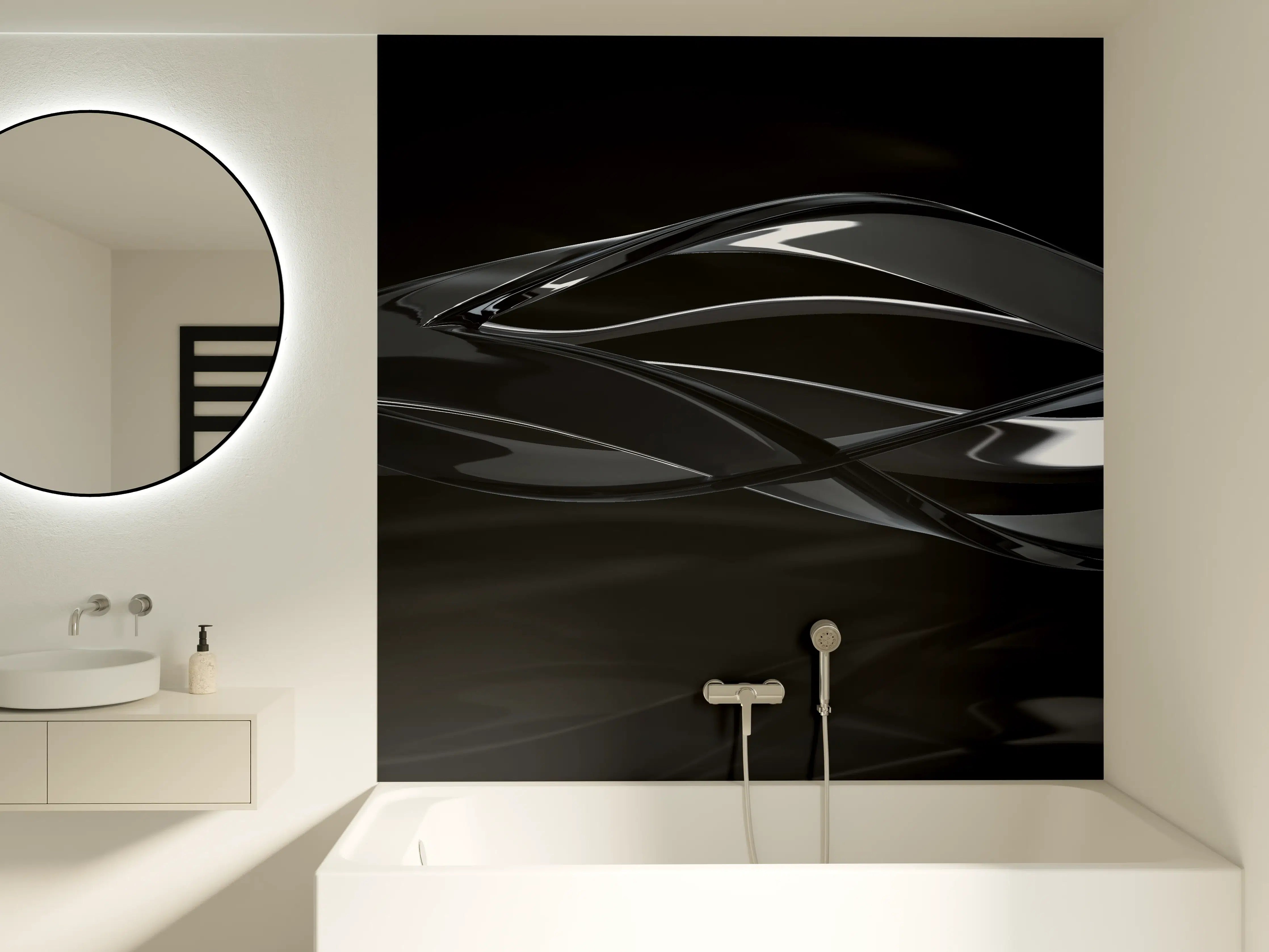 Badewannen-Rückwand - Elegant fließende Bewegung