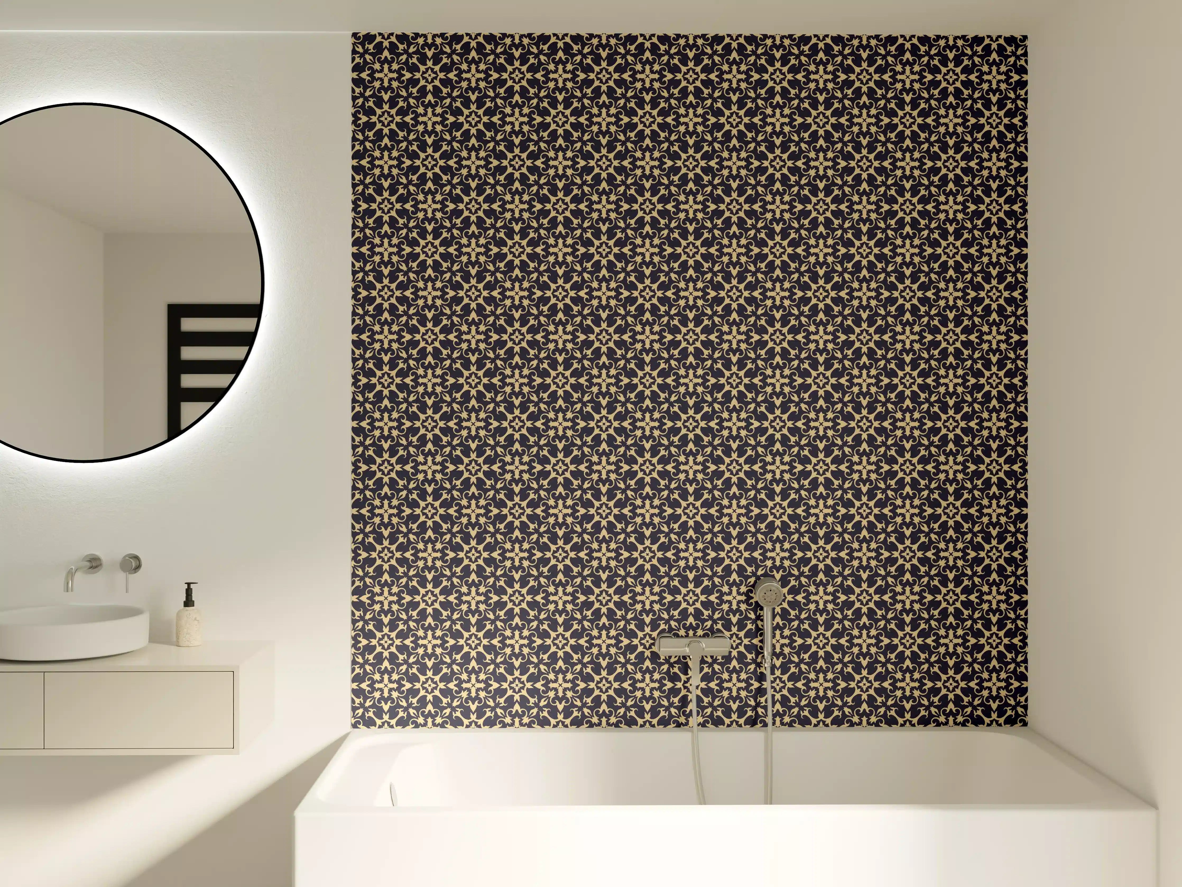 Badewannen-Rückwand - Elegantes Vielfach-Muster Dunkel