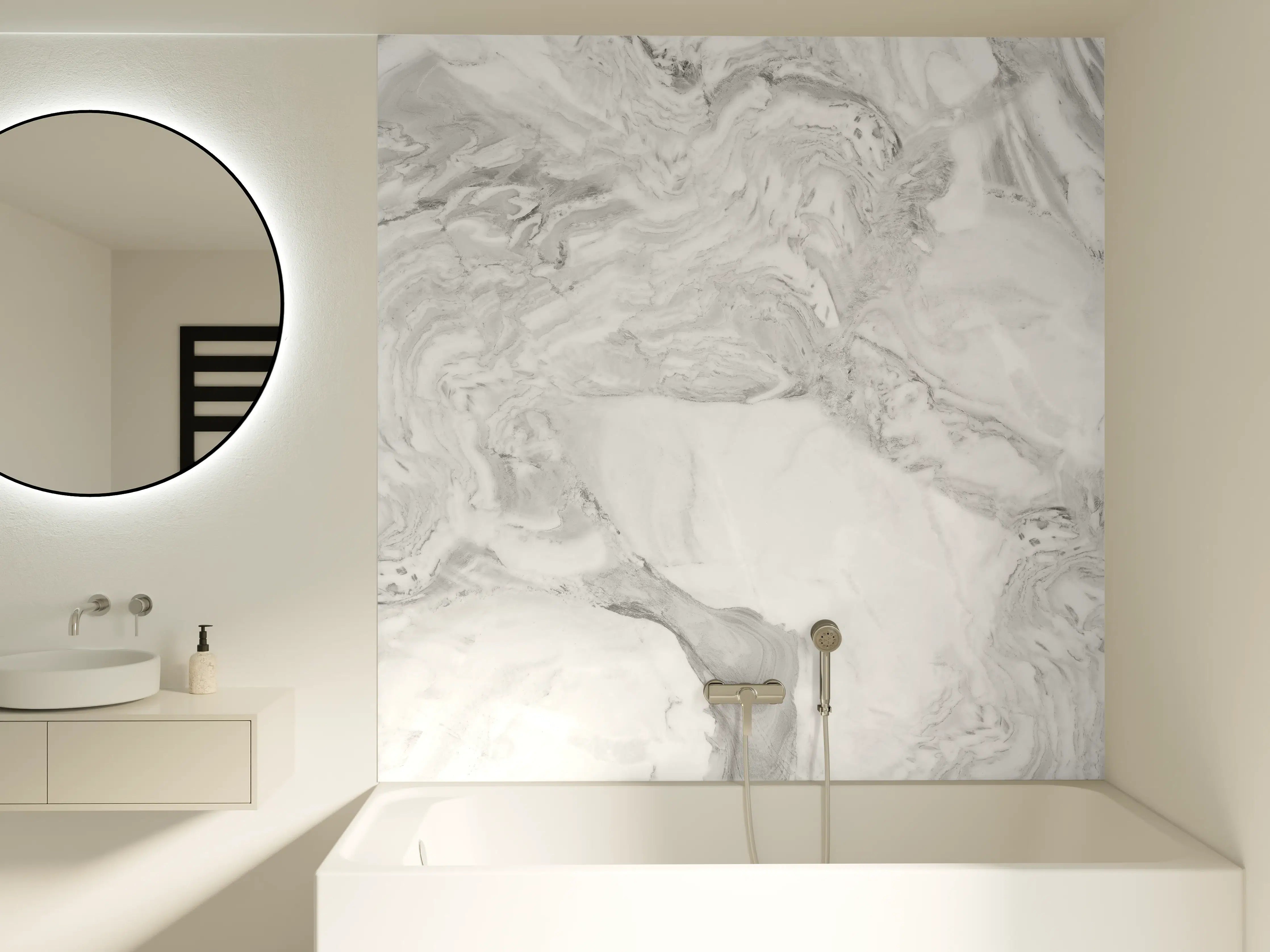 Badewannen-Rückwand - Elfenbein italienischer Marmor