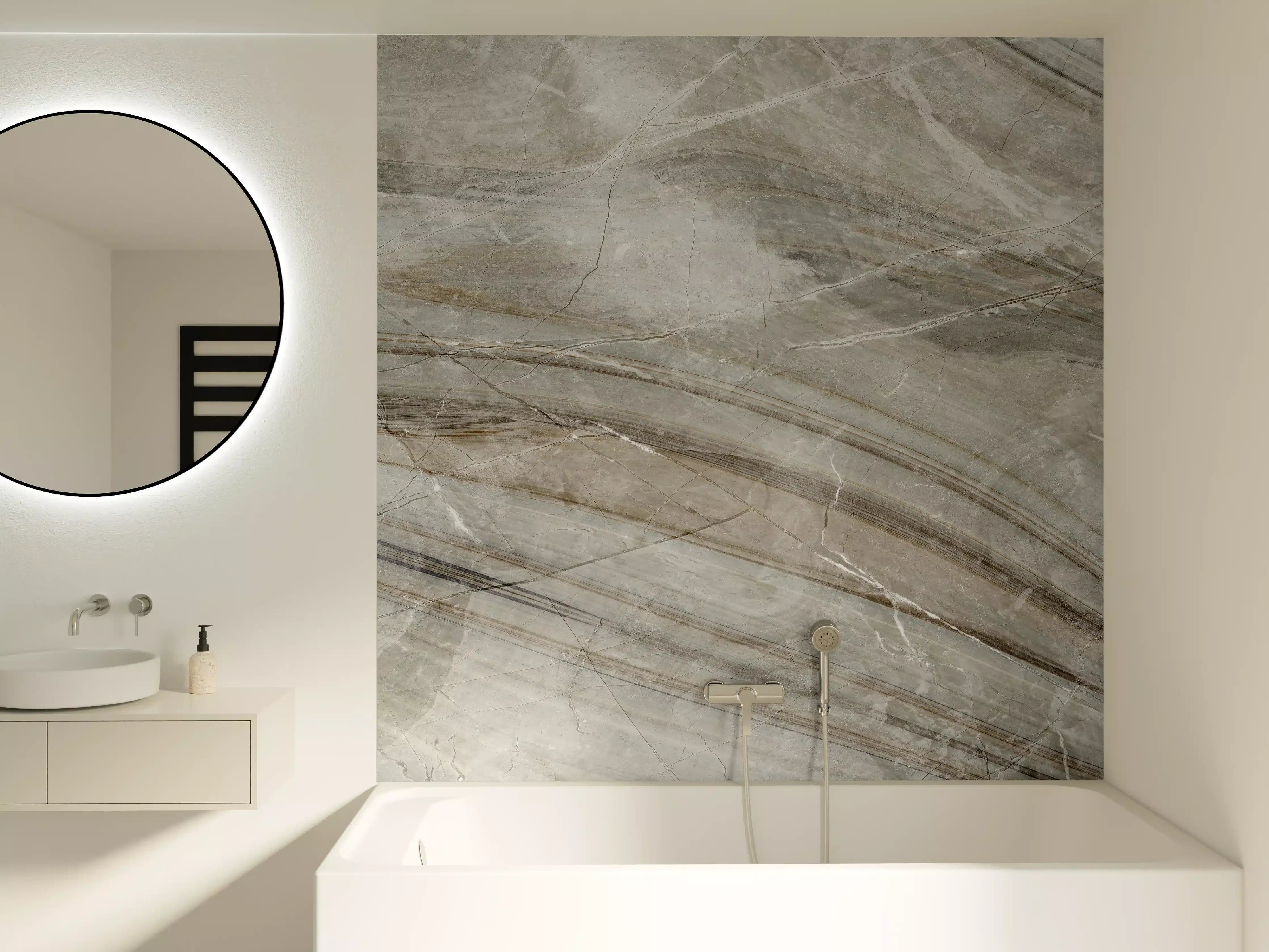 Badewannen-Rückwand - Emperador-Marmor