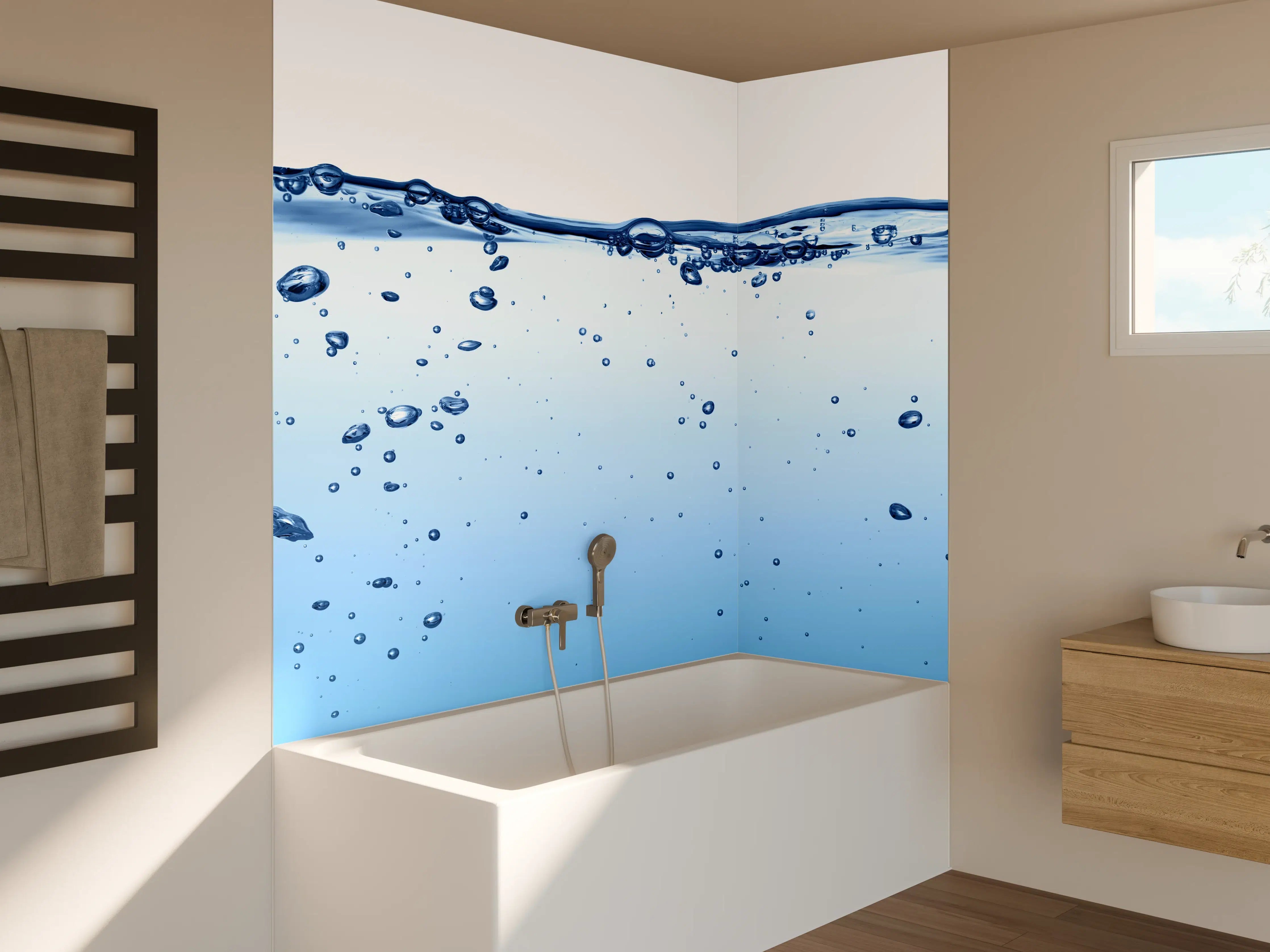 Badewannen-Rückwand - Energie des Wassers