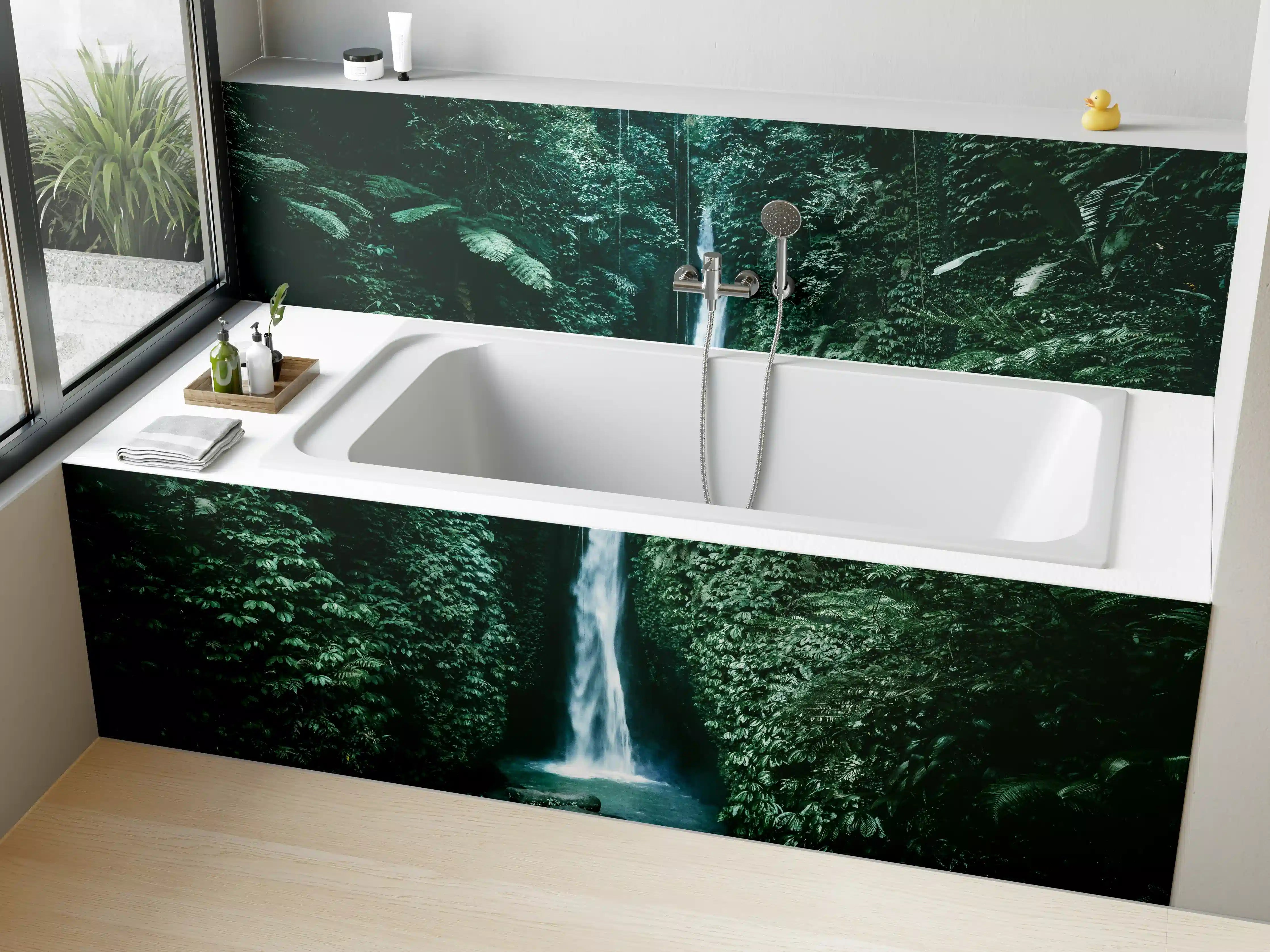 Badewannen-Rückwand - Erstaunlicher Wasserfall auf Bali