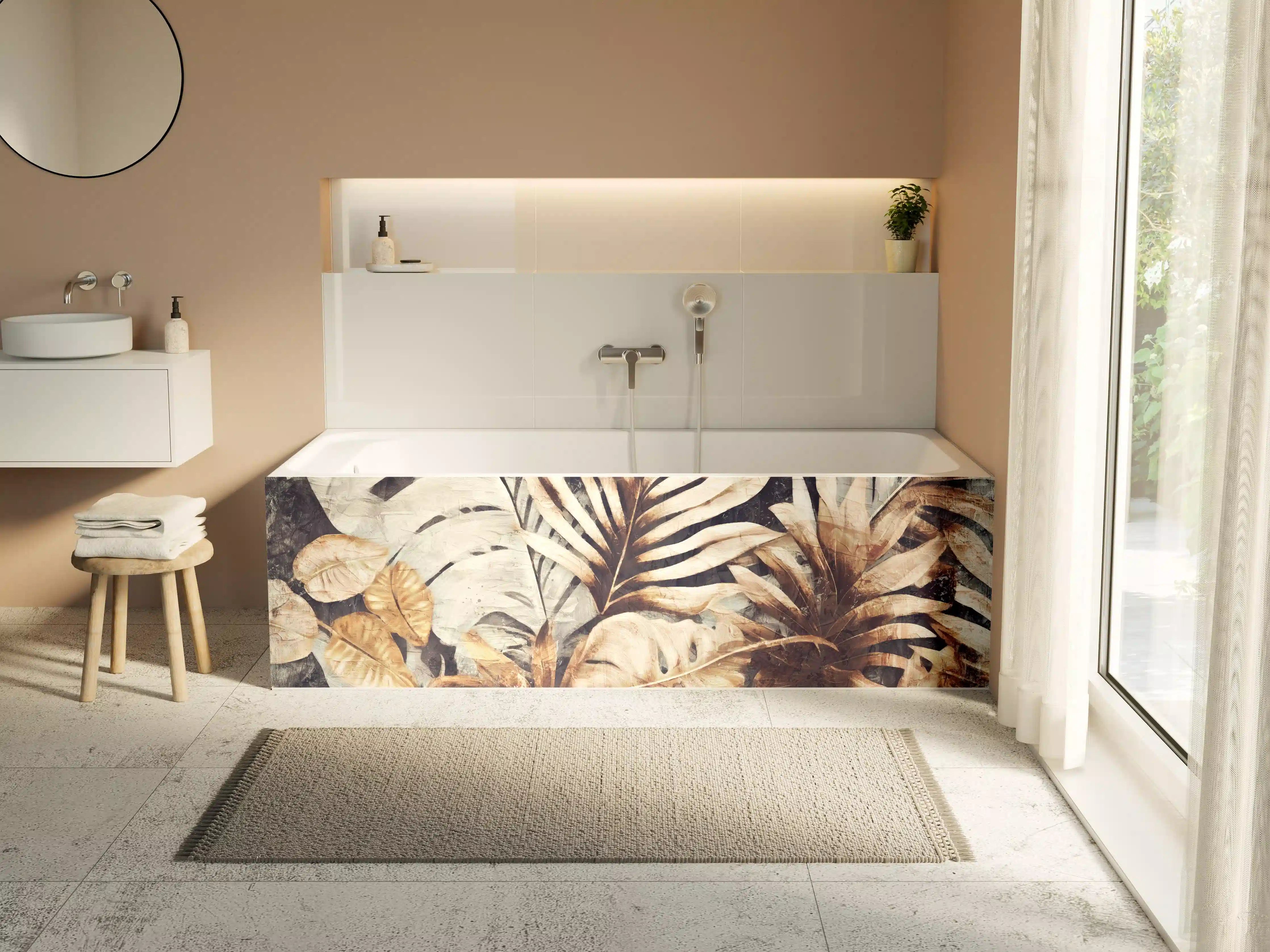 Badewannen-Rückwand - Exotische Dschungel-Pflanzen Textur