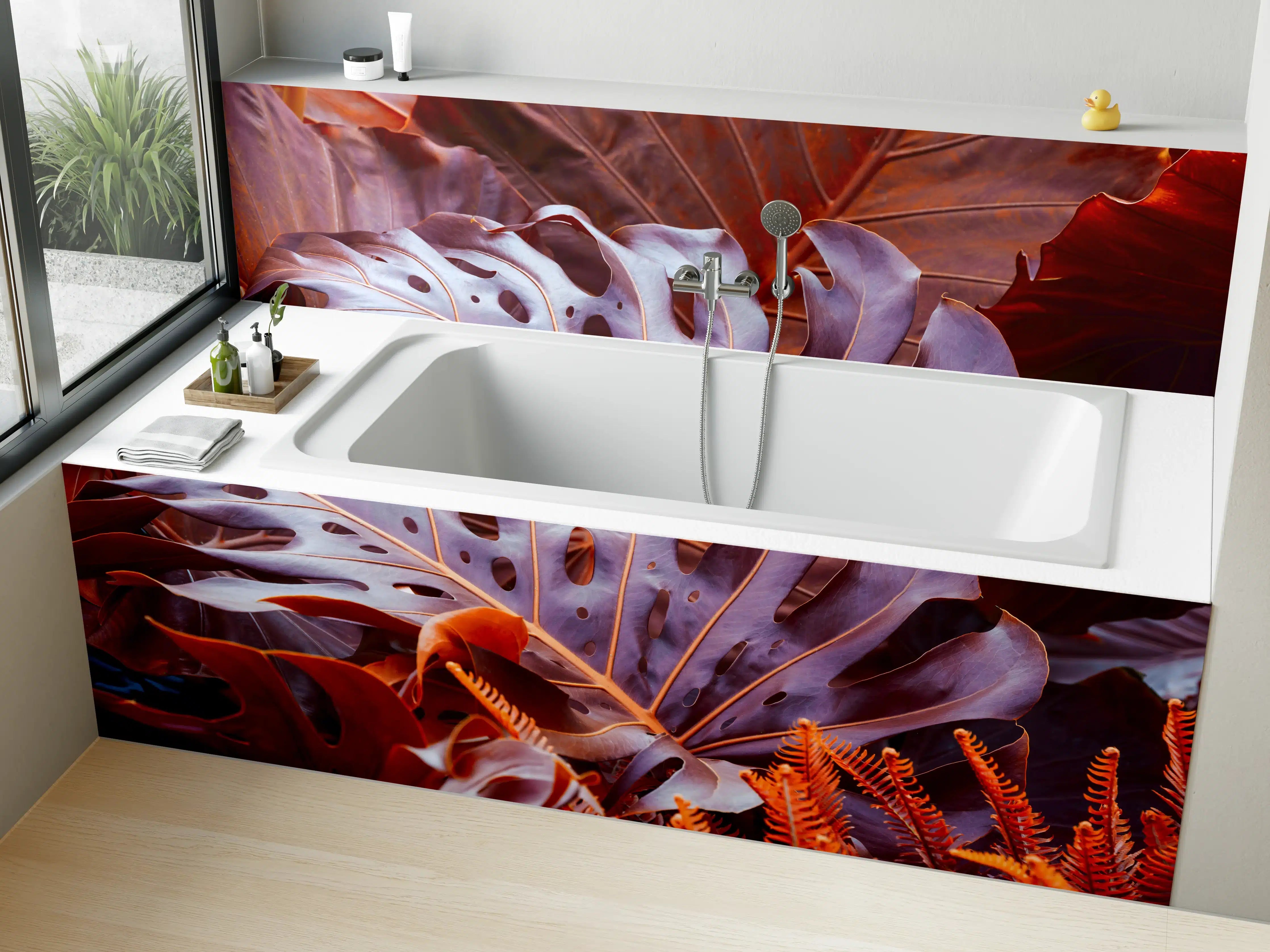 Badewannen-Rückwand - Exotische Pflanze im Detail