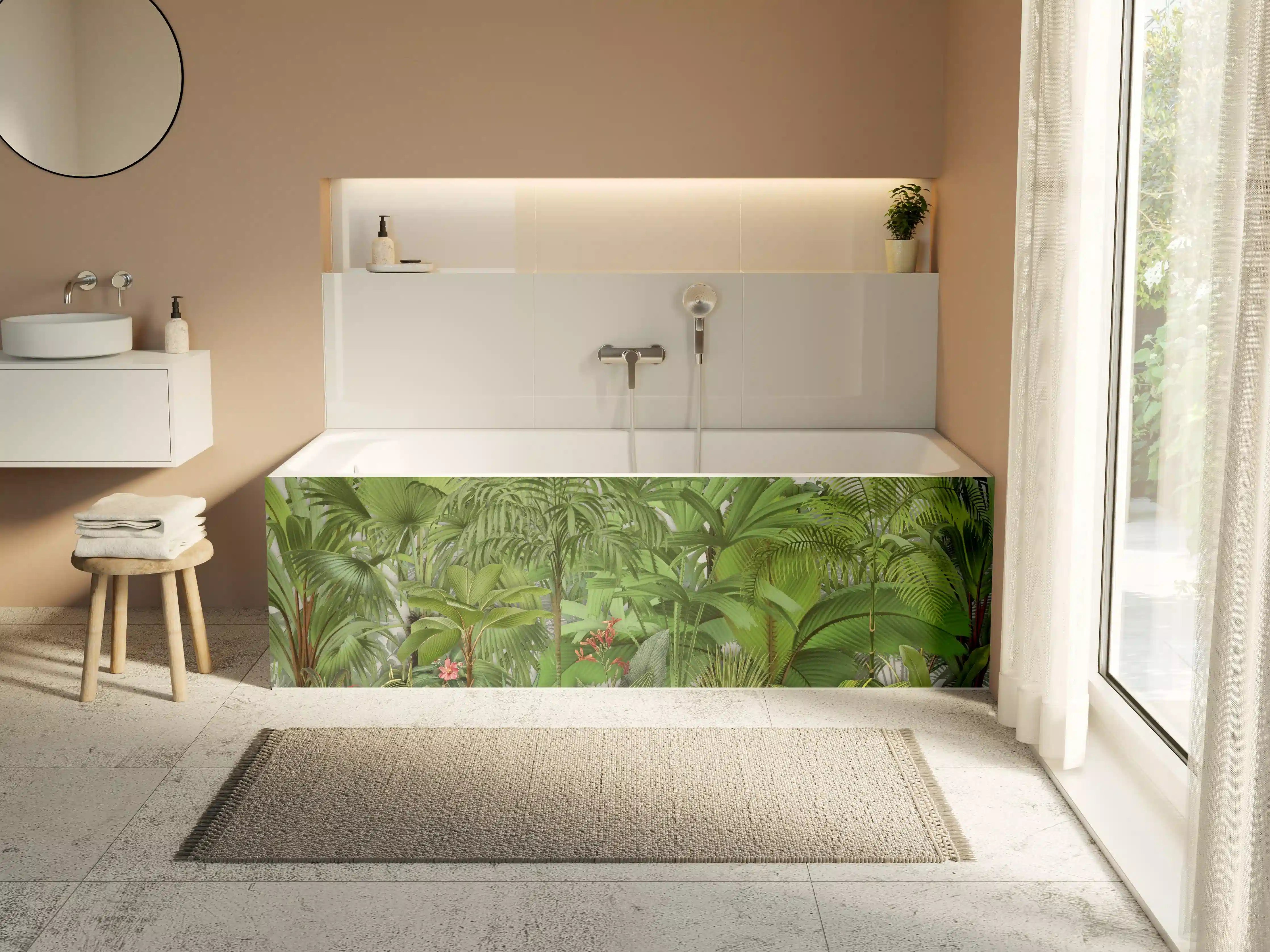 Badewannen-Rückwand - Exotische Pflanzen